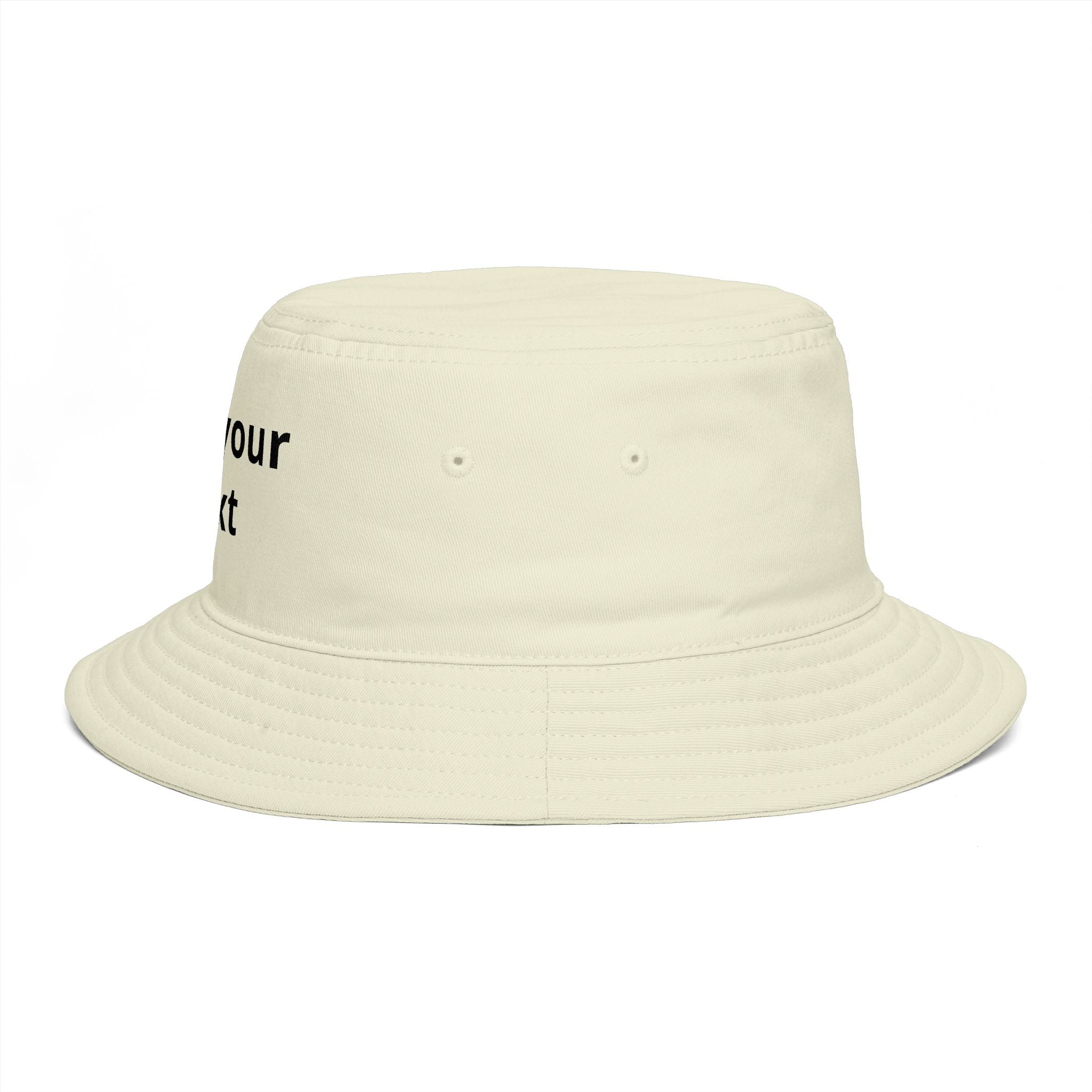Custom Text Bucket Hat — Personalized Brown Sun Hat