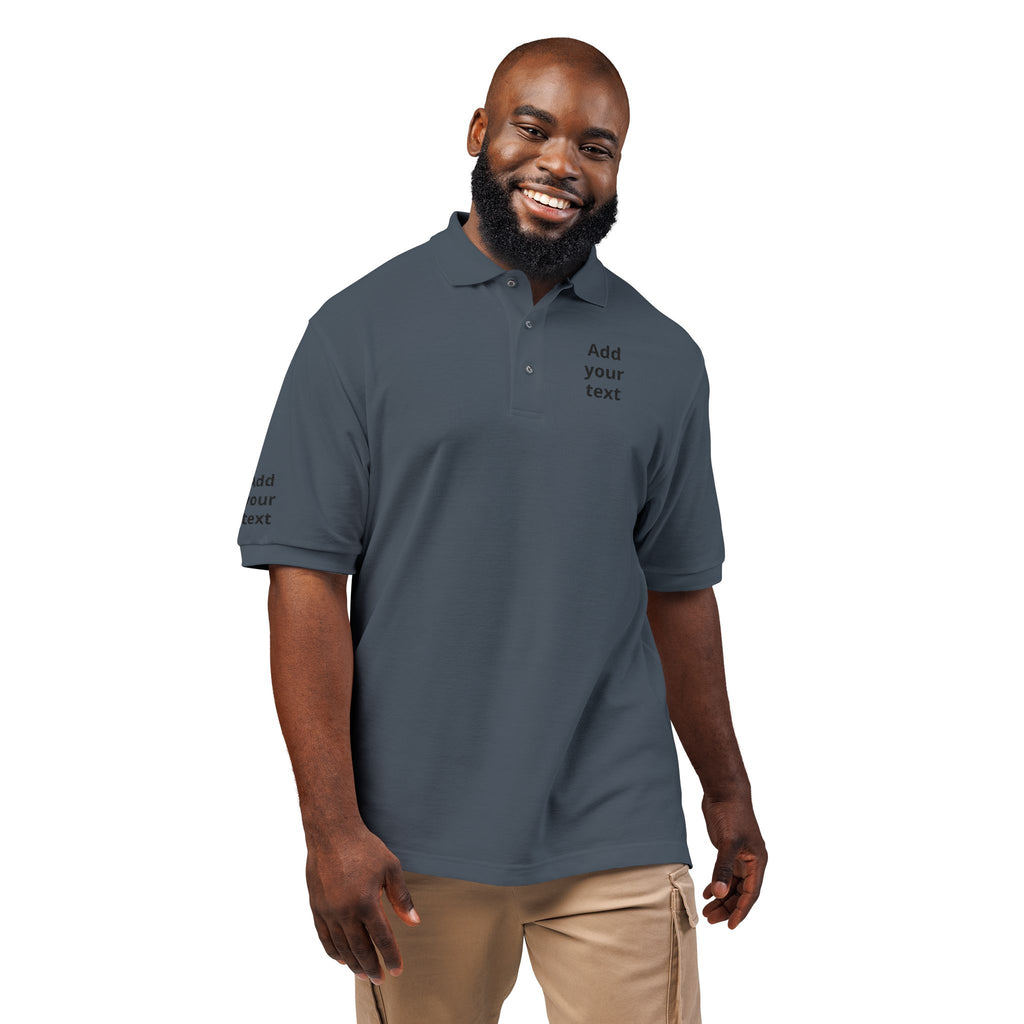 Embroidered Custom Polo Shirt — Add Your Text Personalized Work & Team Polo