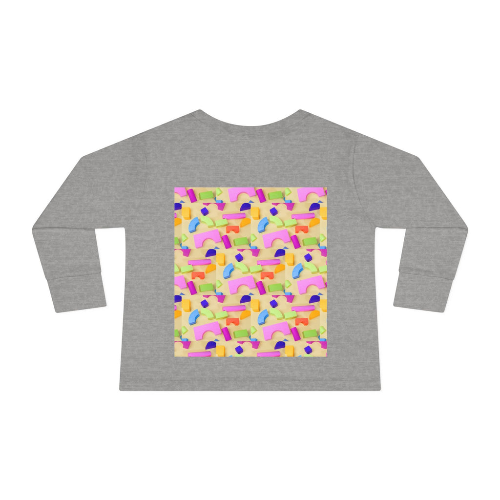 Toddler Long Sleeve Tee — Colorful Rainbow Confetti Pattern