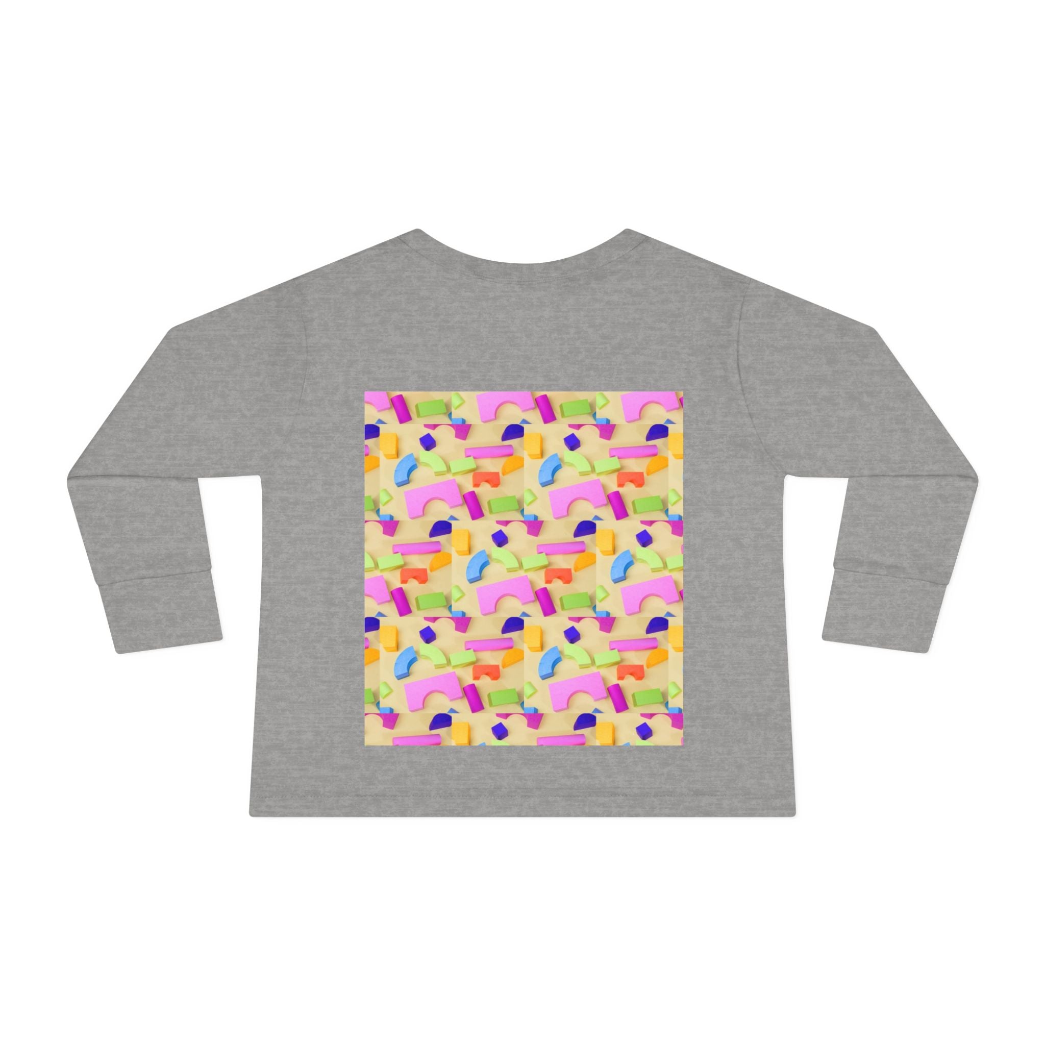 Toddler Long Sleeve Tee — Colorful Rainbow Confetti Pattern
