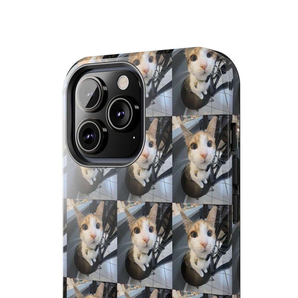 Custom Photo Cat Tough Phone Case — Personalized Grid Collage Protection