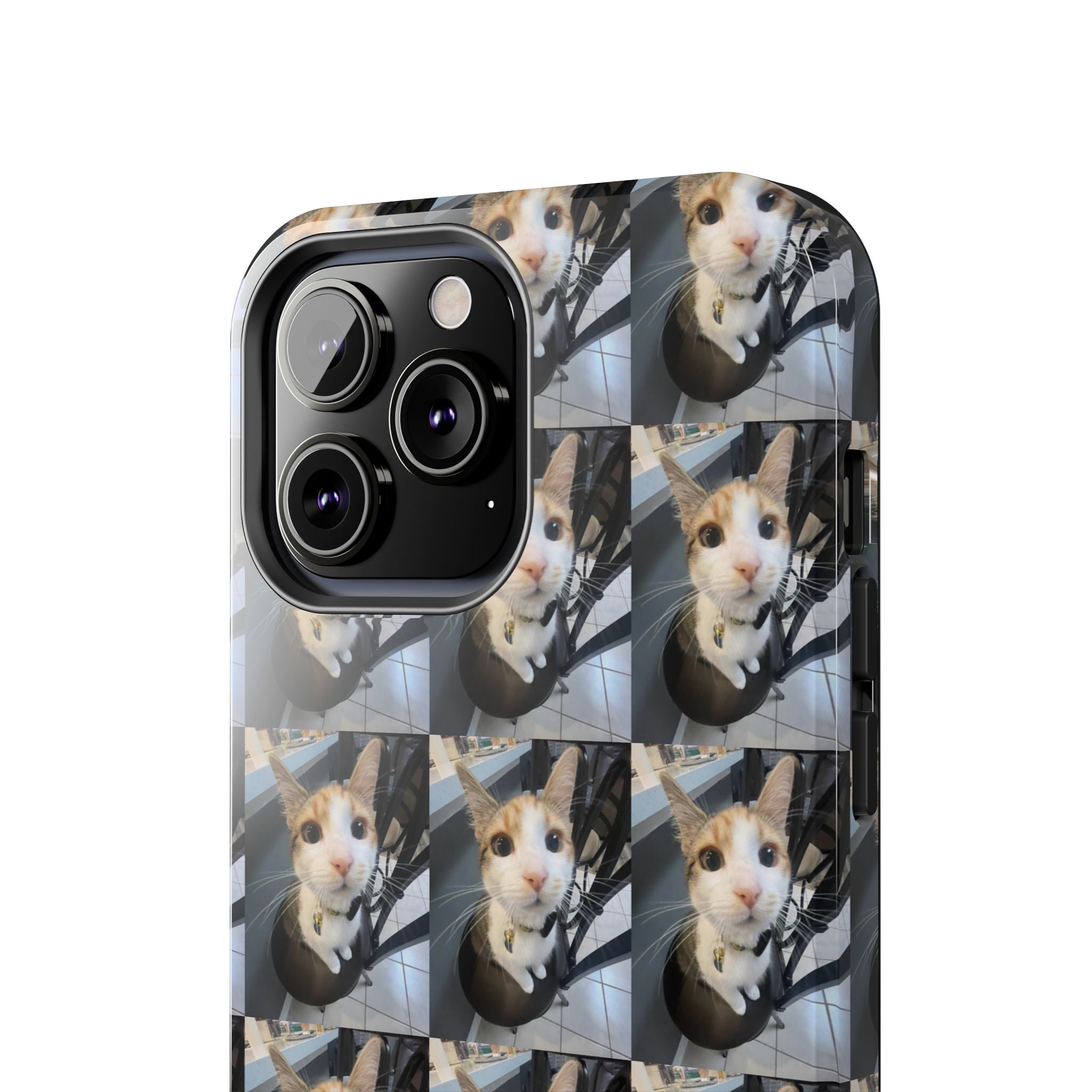 Custom Photo Cat Tough Phone Case — Personalized Grid Collage Protection