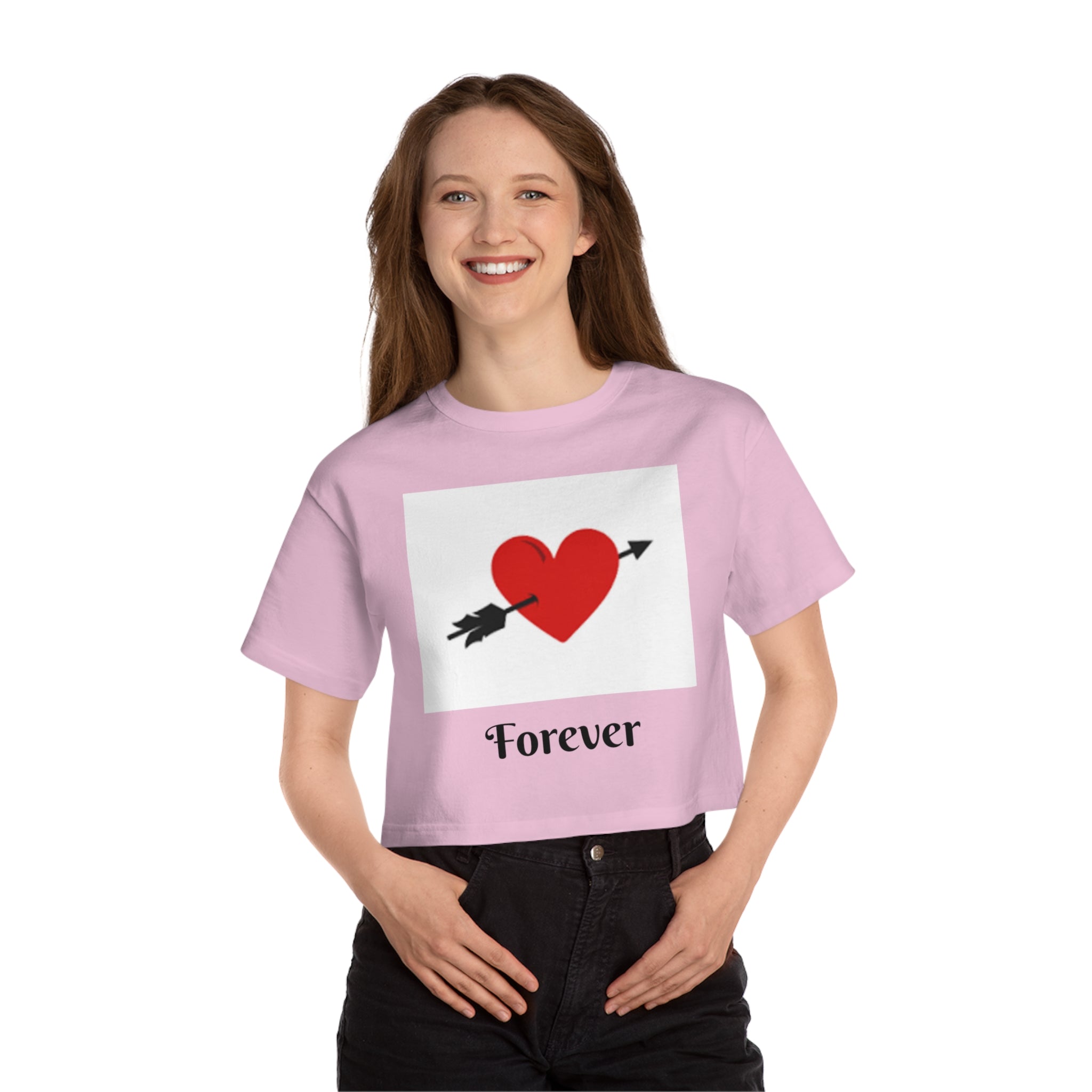 Valentine Heart Arrow "Forever" Cropped Tee