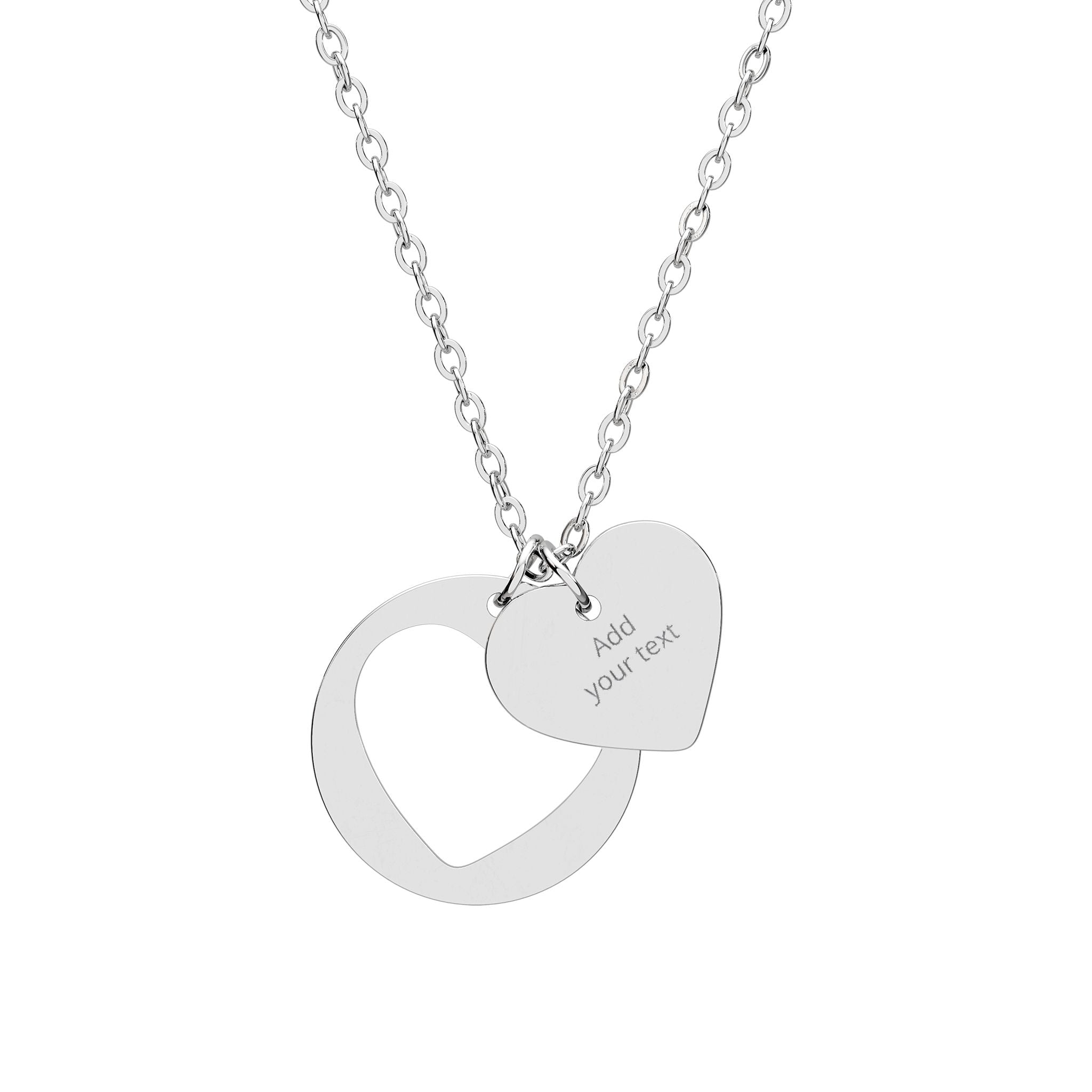 Engravable Heart Cutout Necklace — Personalized Petite Heart Pendant
