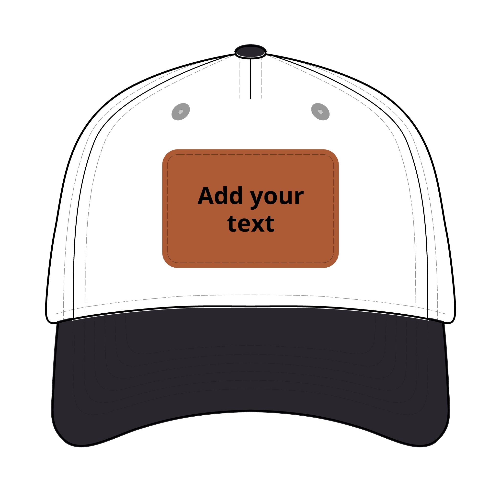 Custom Leather Patch Baseball Cap — Personalized Rectangle Patch Dad Hat