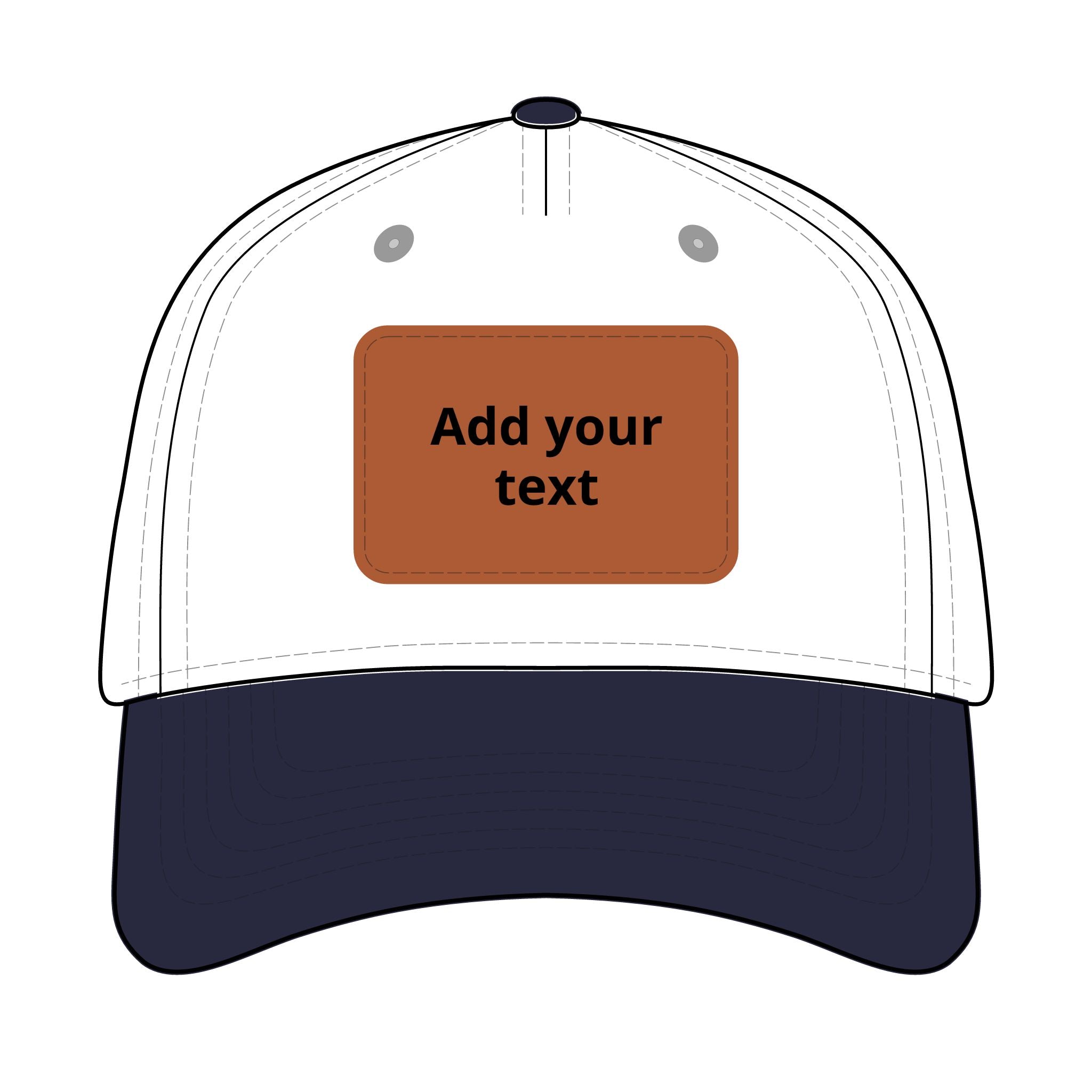 Custom Leather Patch Baseball Cap — Personalized Rectangle Patch Dad Hat