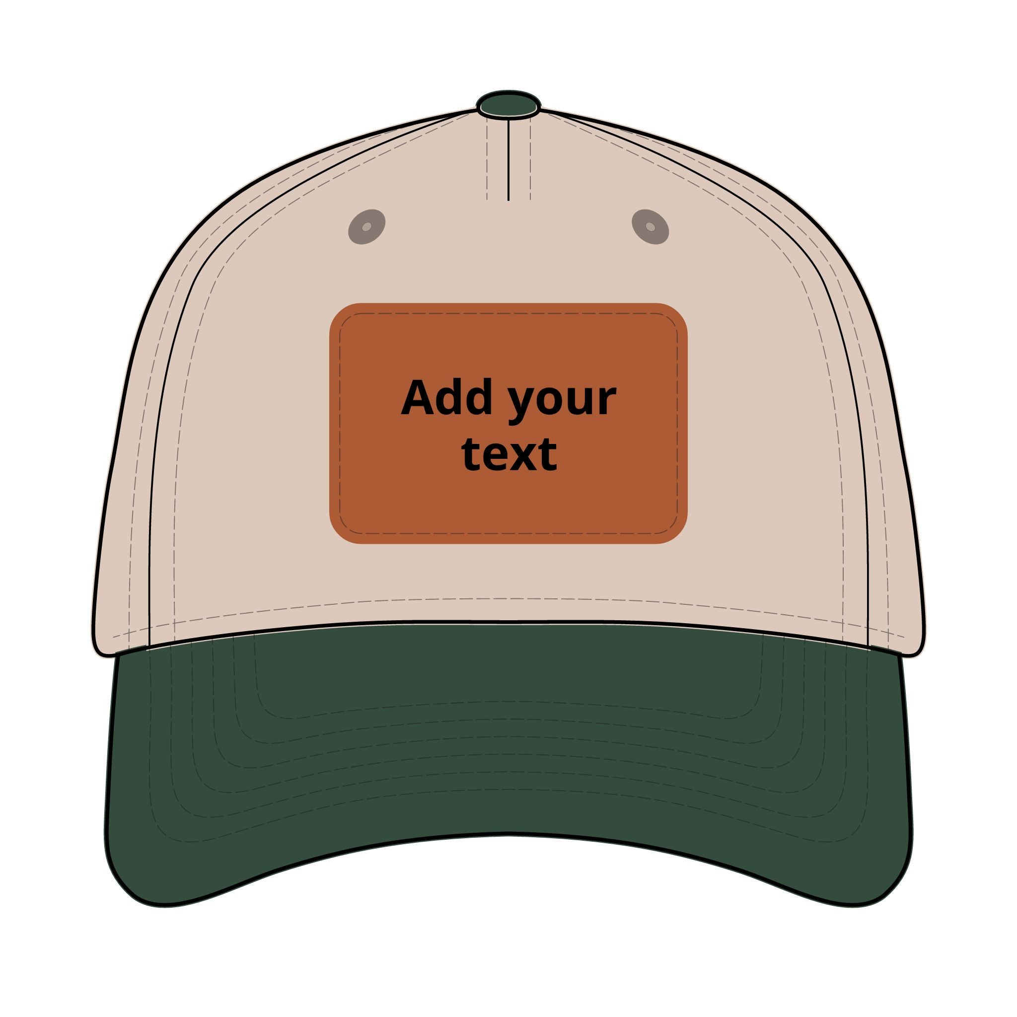 Custom Leather Patch Baseball Cap — Personalized Rectangle Patch Dad Hat