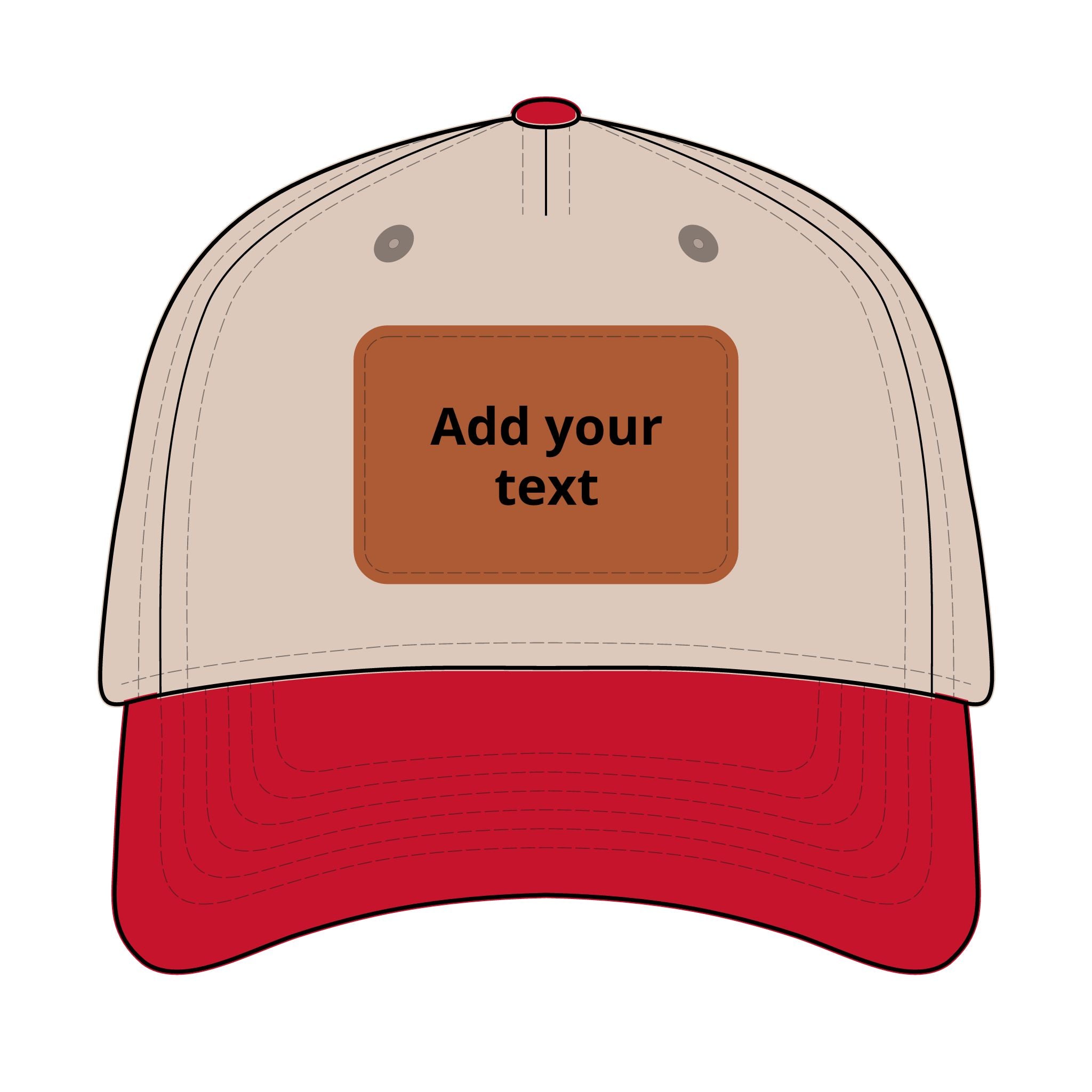 Custom Leather Patch Baseball Cap — Personalized Rectangle Patch Dad Hat