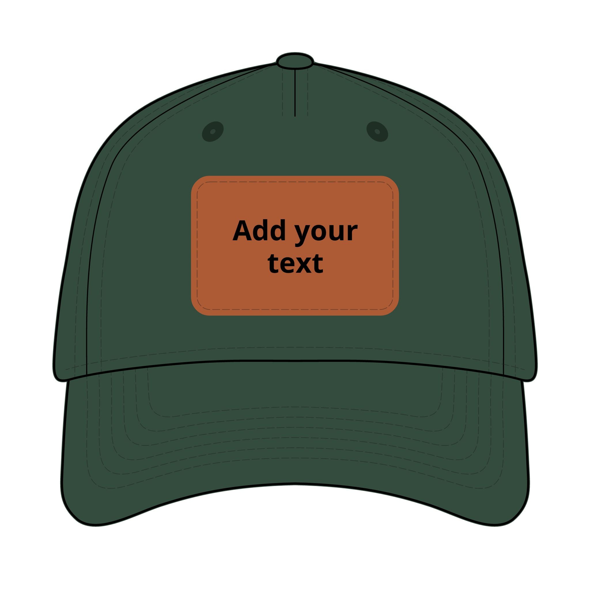 Custom Leather Patch Baseball Cap — Personalized Rectangle Patch Dad Hat