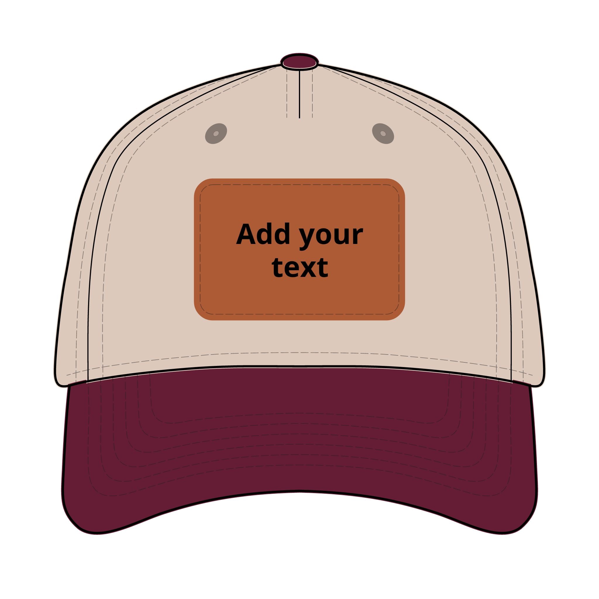 Custom Leather Patch Baseball Cap — Personalized Rectangle Patch Dad Hat