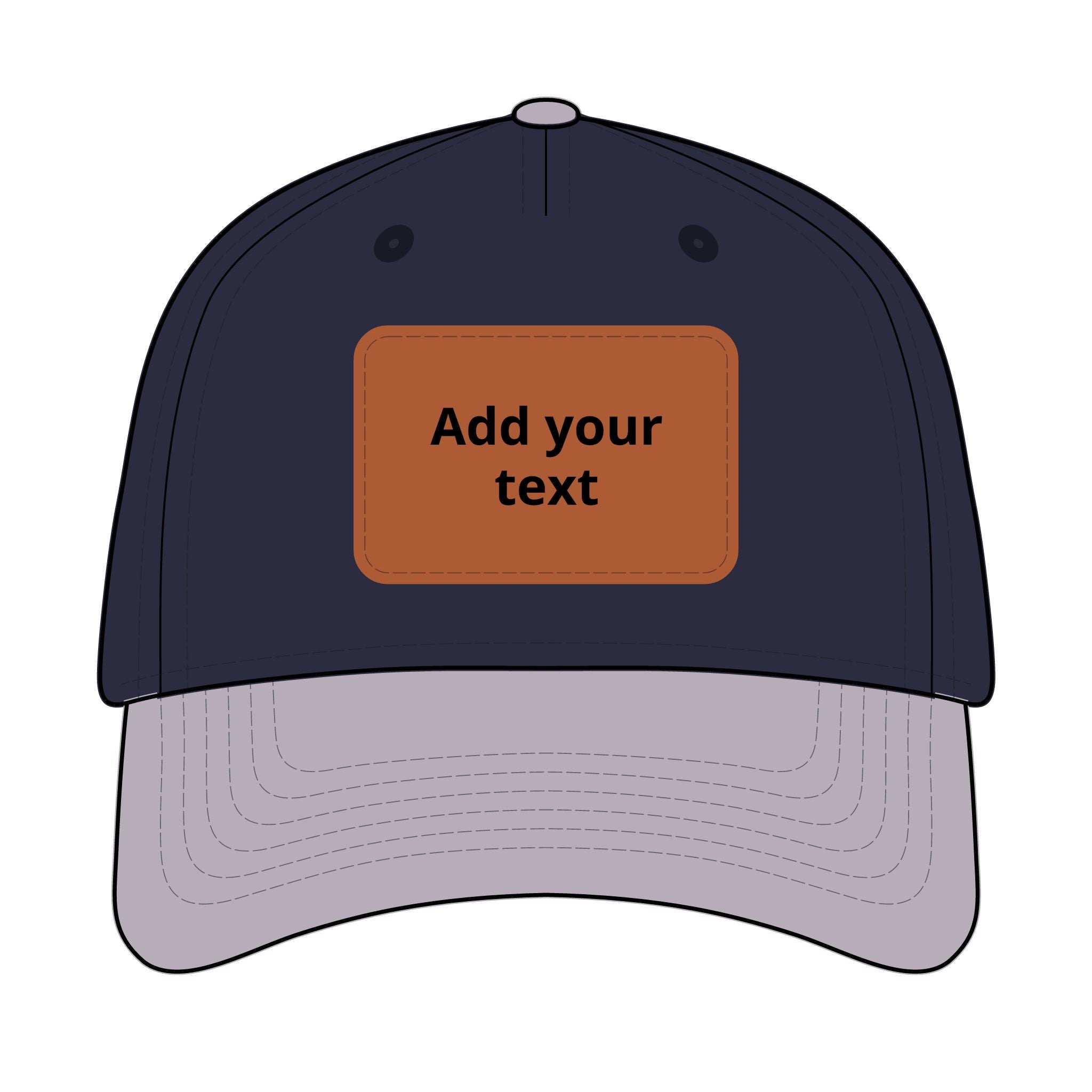 Custom Leather Patch Baseball Cap — Personalized Rectangle Patch Dad Hat