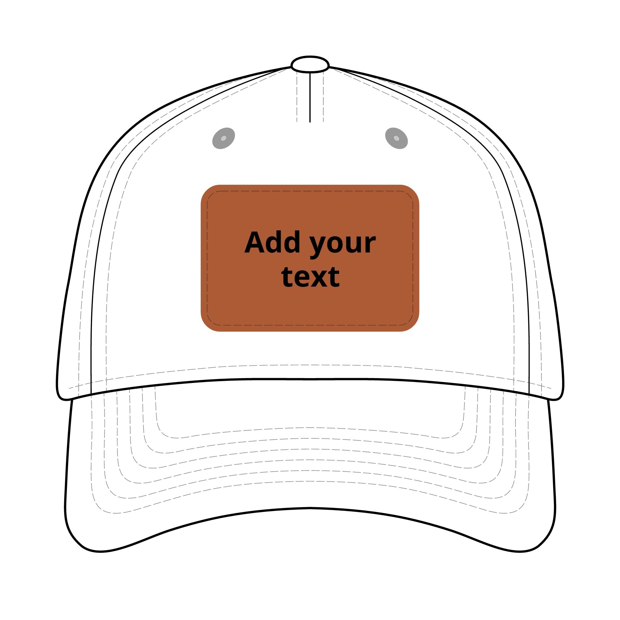 Custom Leather Patch Baseball Cap — Personalized Rectangle Patch Dad Hat