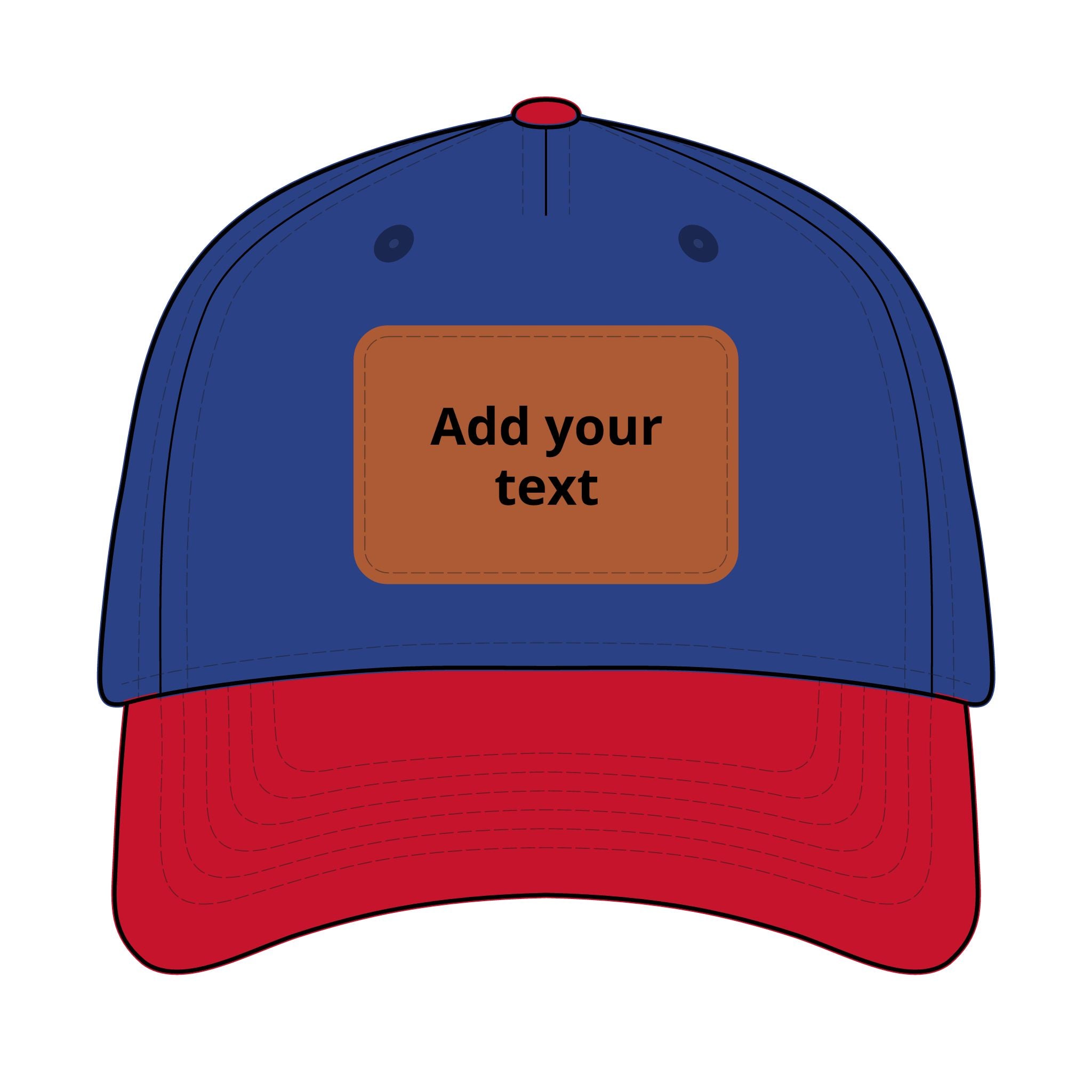 Custom Leather Patch Baseball Cap — Personalized Rectangle Patch Dad Hat