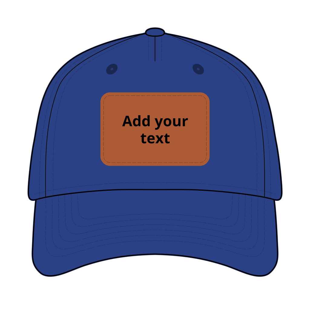 Custom Leather Patch Baseball Cap — Personalized Rectangle Patch Dad Hat