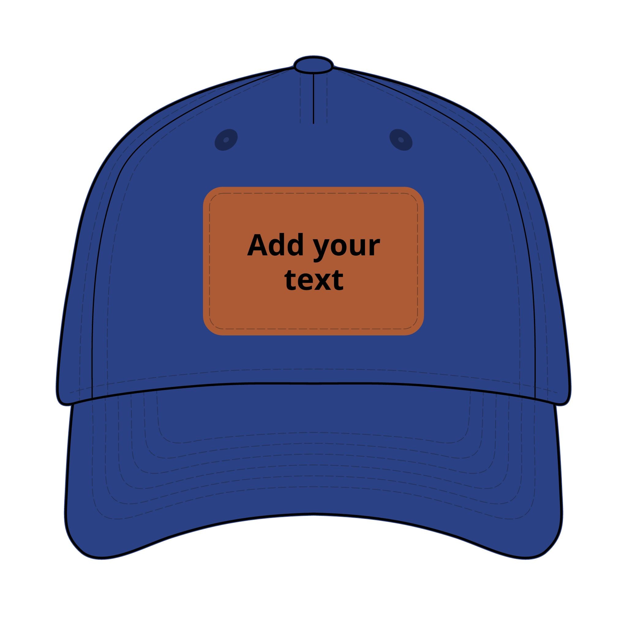 Custom Leather Patch Baseball Cap — Personalized Rectangle Patch Dad Hat
