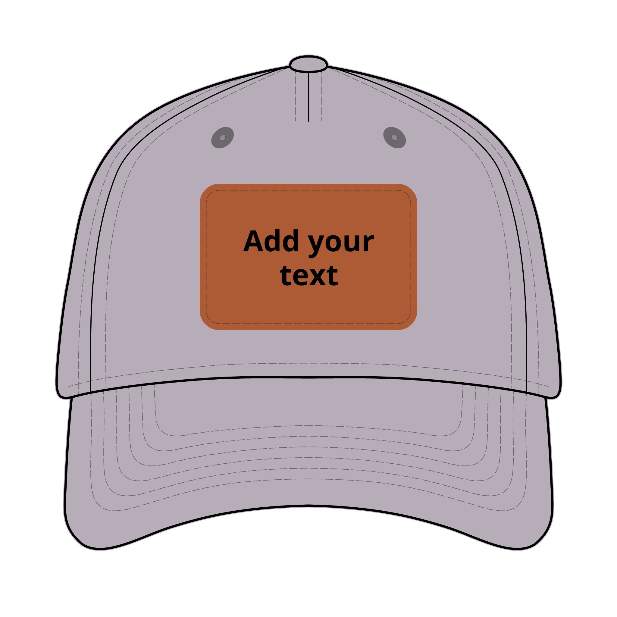 Custom Leather Patch Baseball Cap — Personalized Rectangle Patch Dad Hat