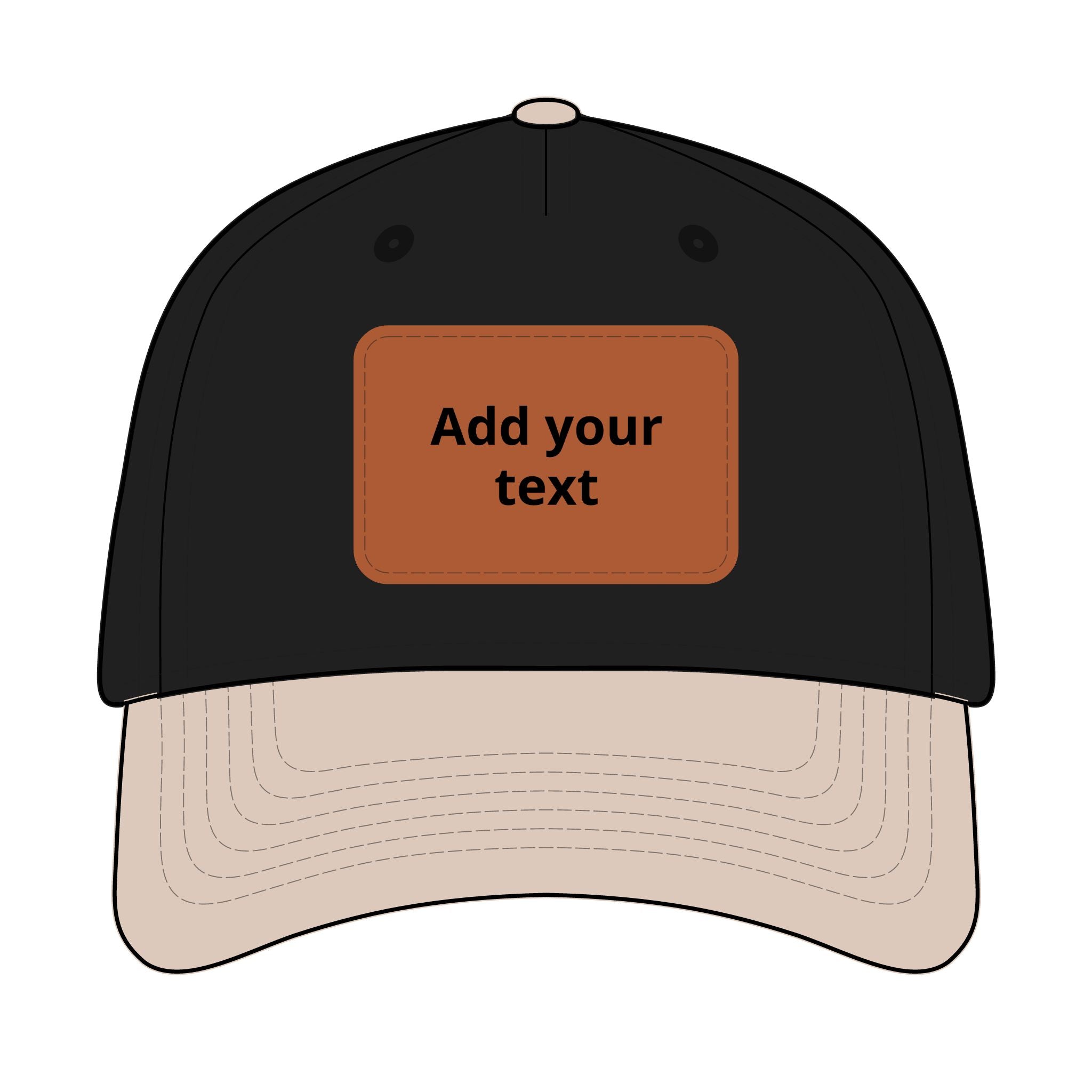 Custom Leather Patch Baseball Cap — Personalized Rectangle Patch Dad Hat