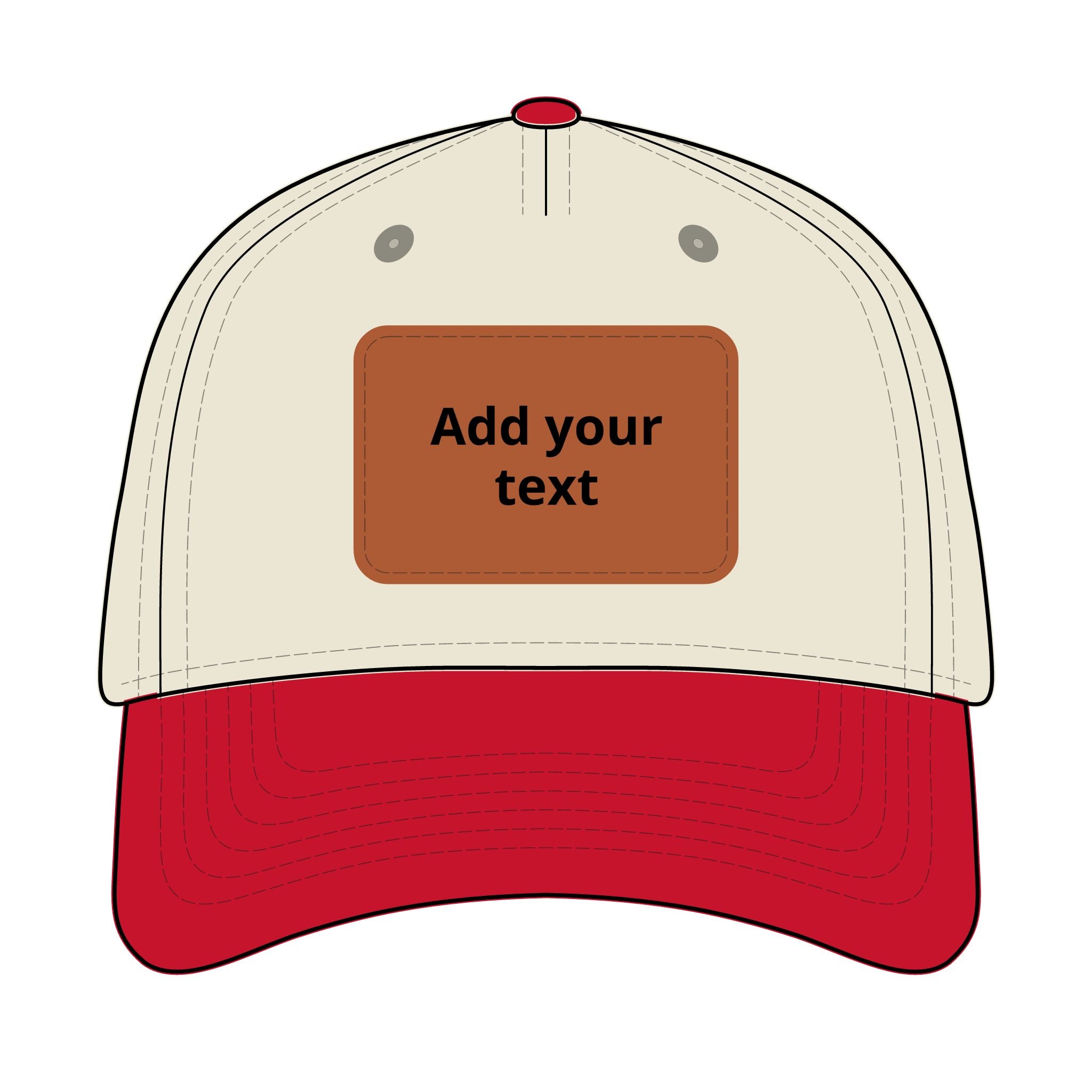 Custom Leather Patch Baseball Cap — Personalized Rectangle Patch Dad Hat