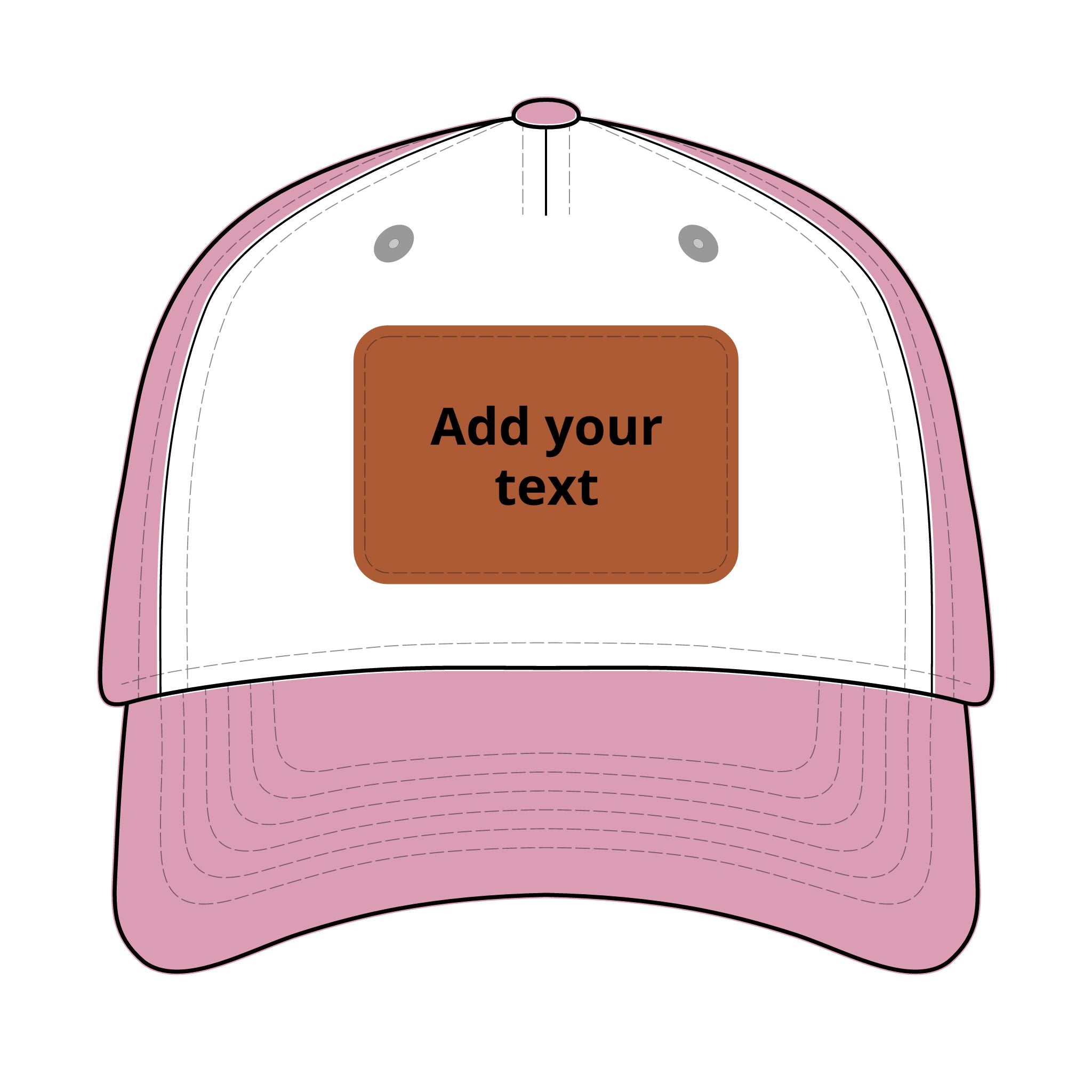 Custom Leather Patch Baseball Cap — Personalized Rectangle Patch Dad Hat