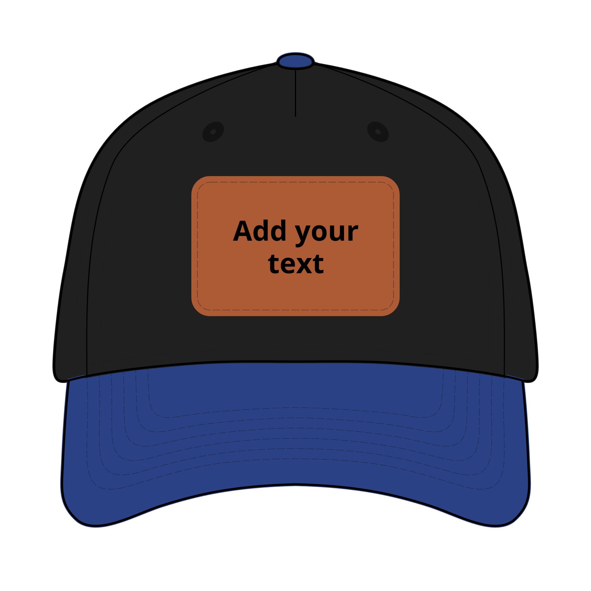 Custom Leather Patch Baseball Cap — Personalized Rectangle Patch Dad Hat