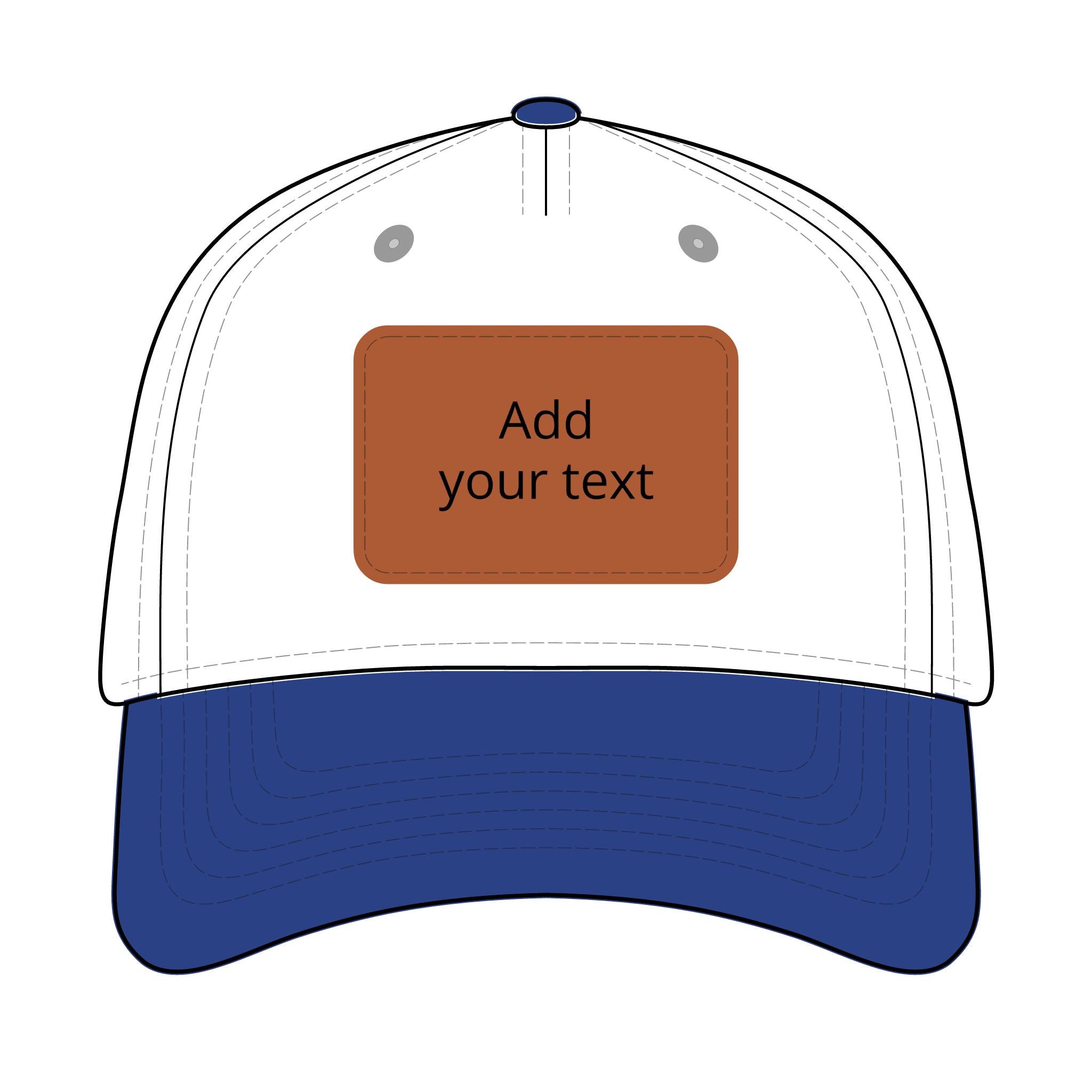 Custom Leather Patch Baseball Cap — Personalized Rectangle Patch Dad Hat