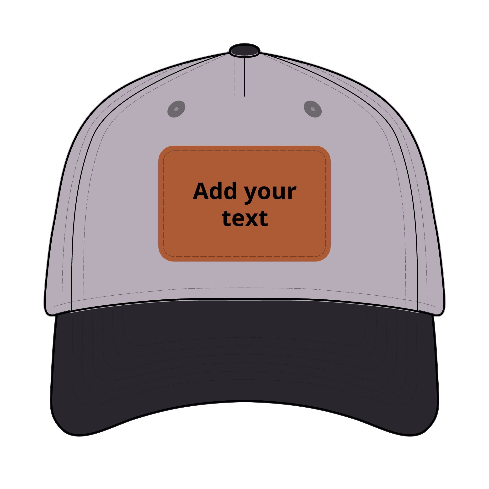 Custom Leather Patch Baseball Cap — Personalized Rectangle Patch Dad Hat