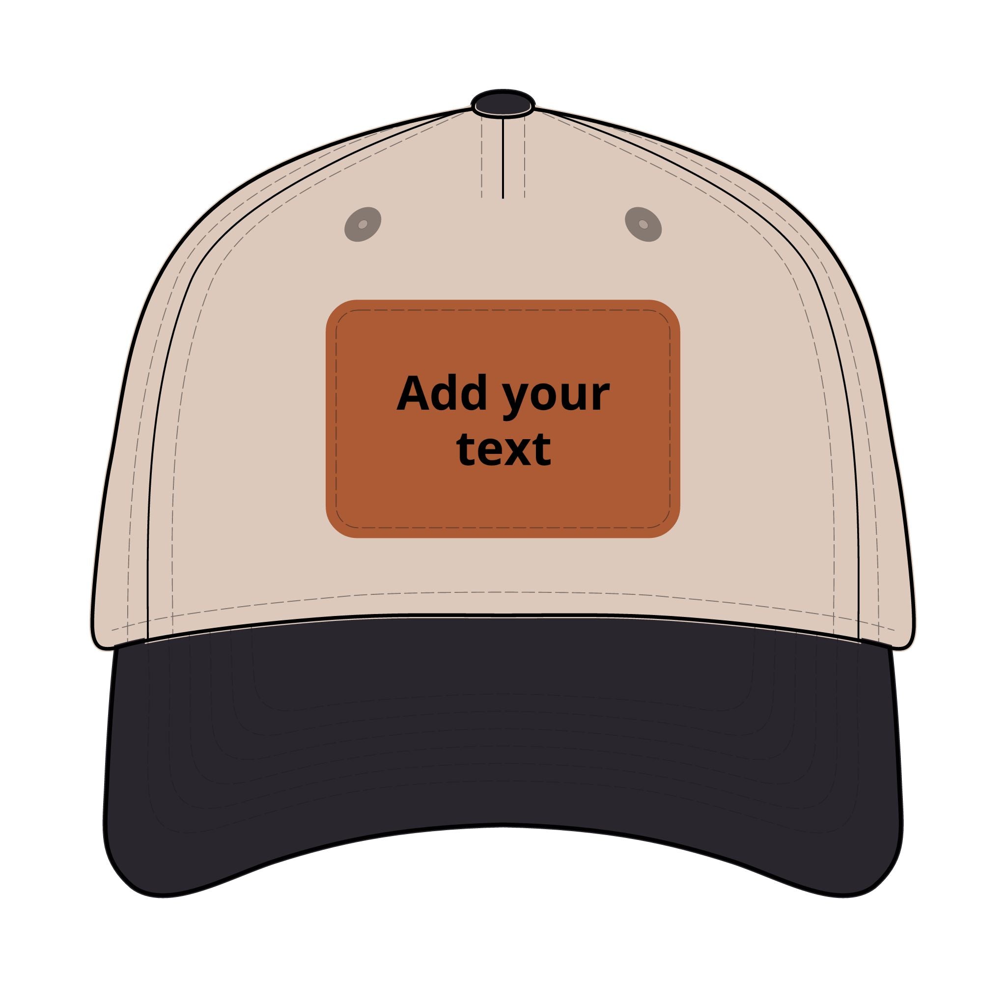 Custom Leather Patch Baseball Cap — Personalized Rectangle Patch Dad Hat