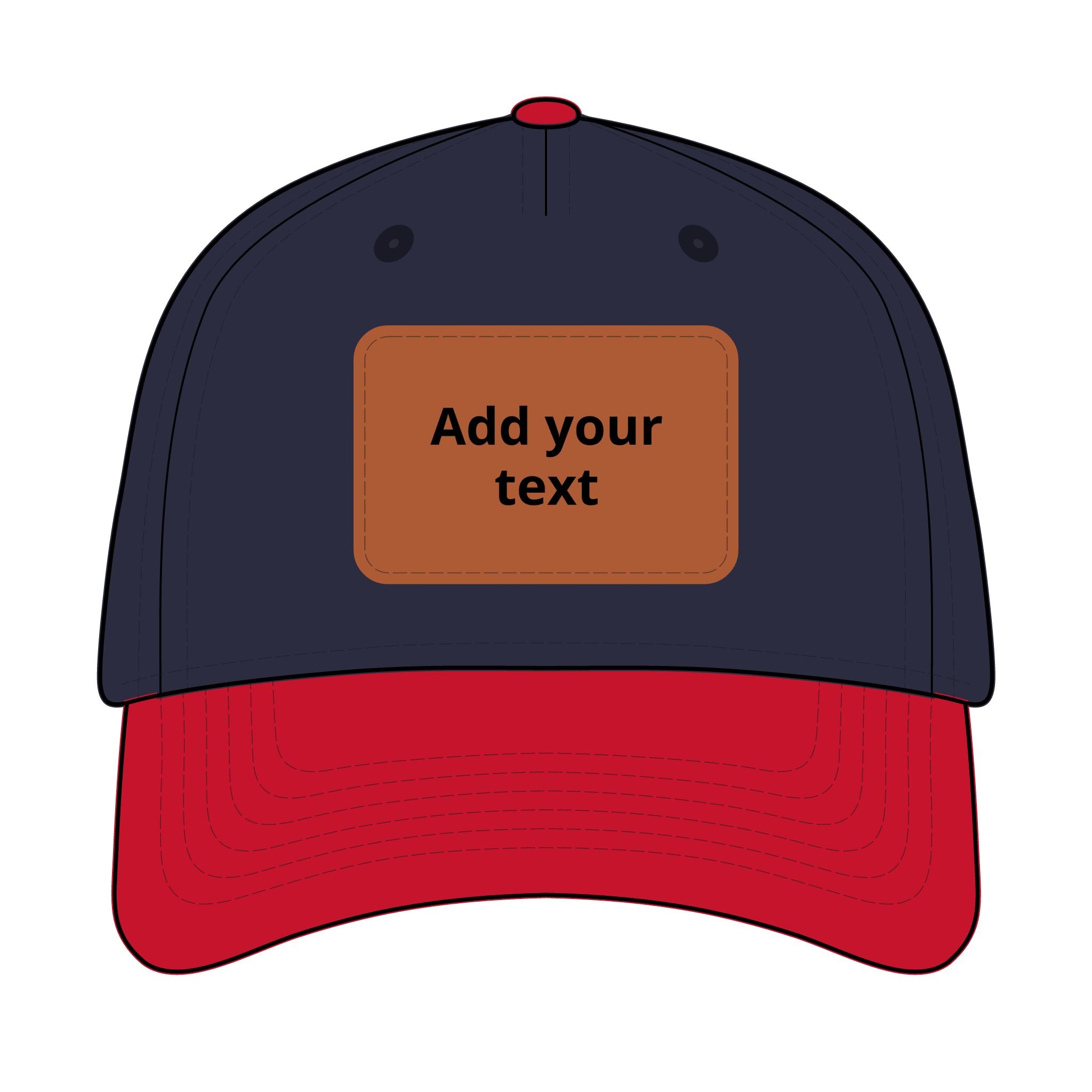 Custom Leather Patch Baseball Cap — Personalized Rectangle Patch Dad Hat