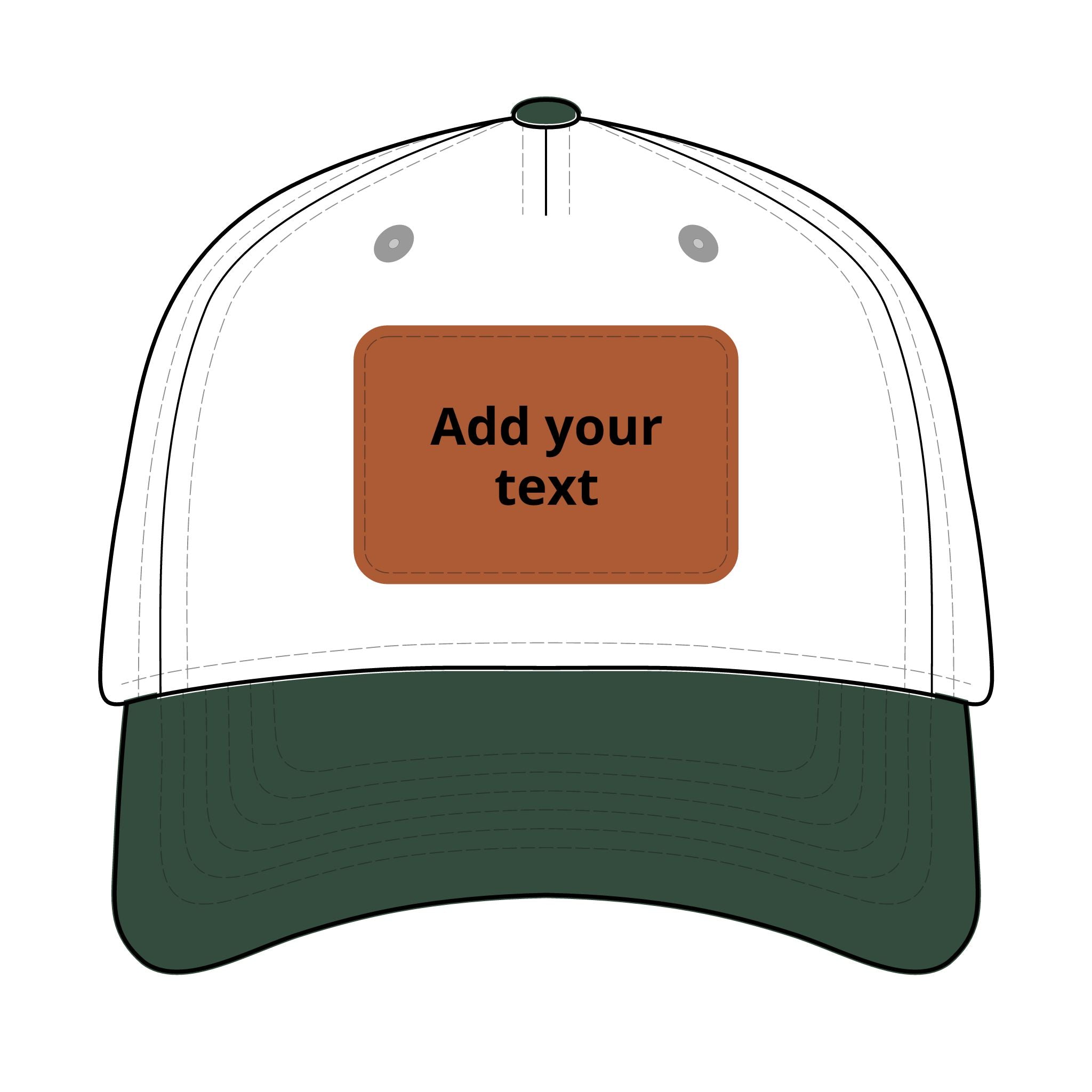Custom Leather Patch Baseball Cap — Personalized Rectangle Patch Dad Hat