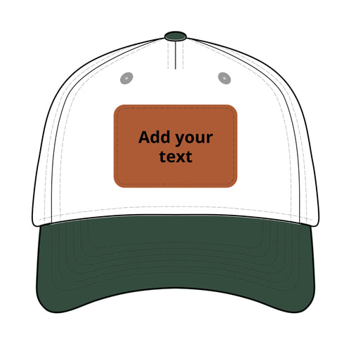 Custom Leather Patch Baseball Cap — Personalized Rectangle Patch Dad Hat