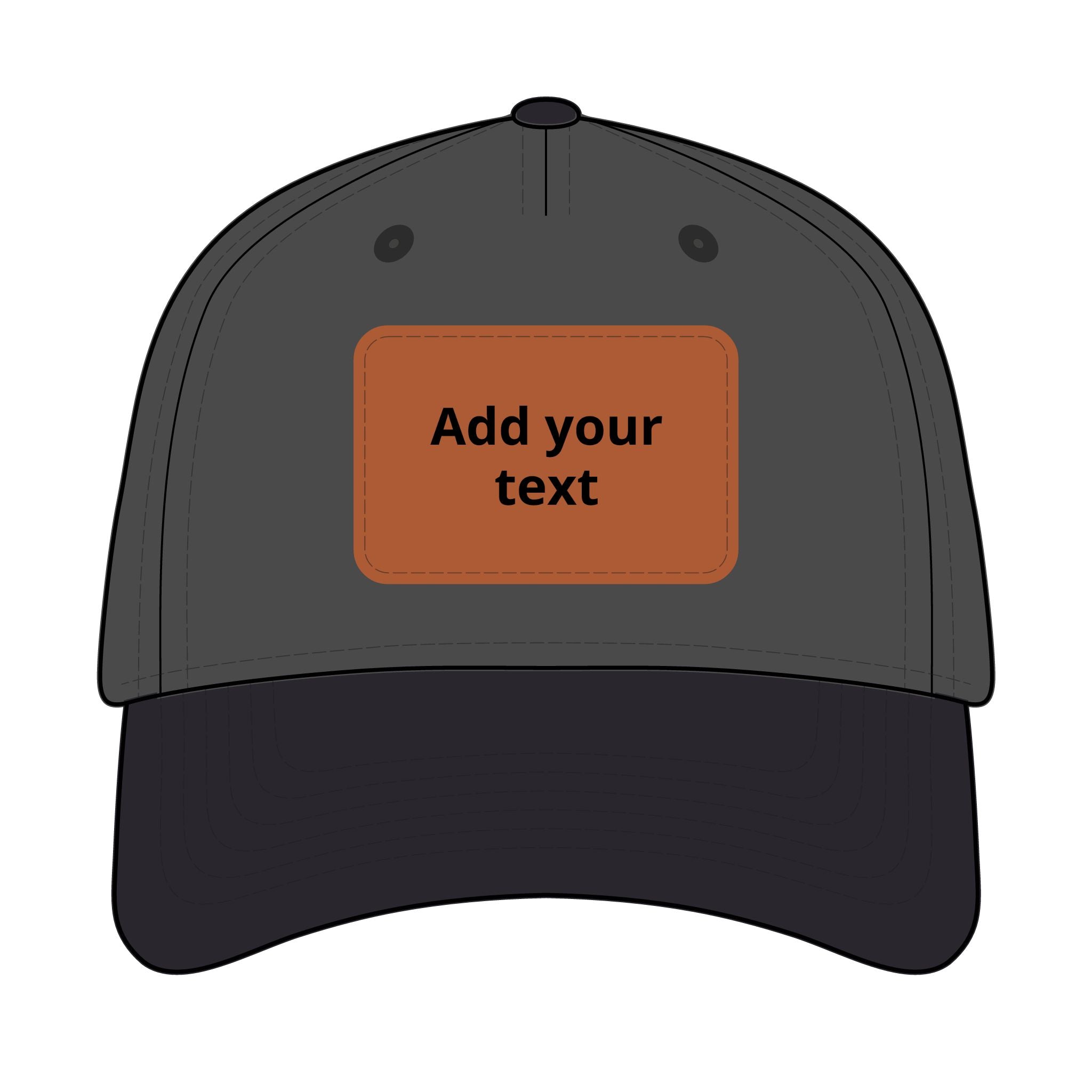 Custom Leather Patch Baseball Cap — Personalized Rectangle Patch Dad Hat