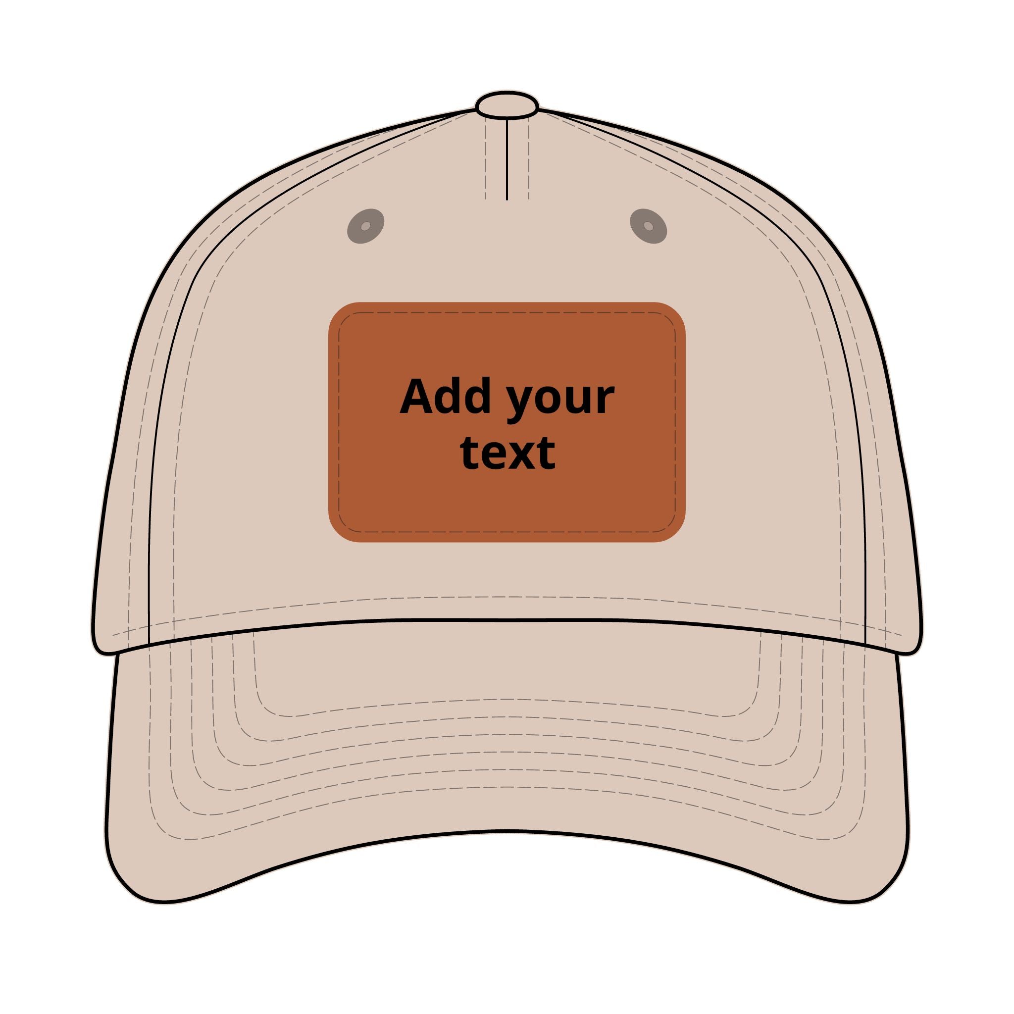 Custom Leather Patch Baseball Cap — Personalized Rectangle Patch Dad Hat