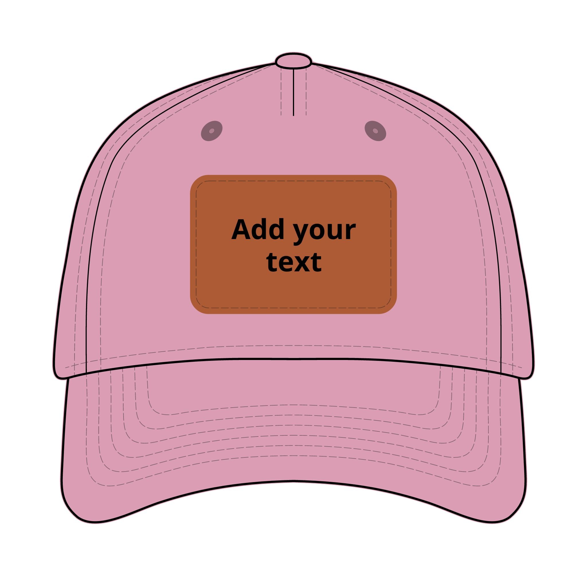 Custom Leather Patch Baseball Cap — Personalized Rectangle Patch Dad Hat