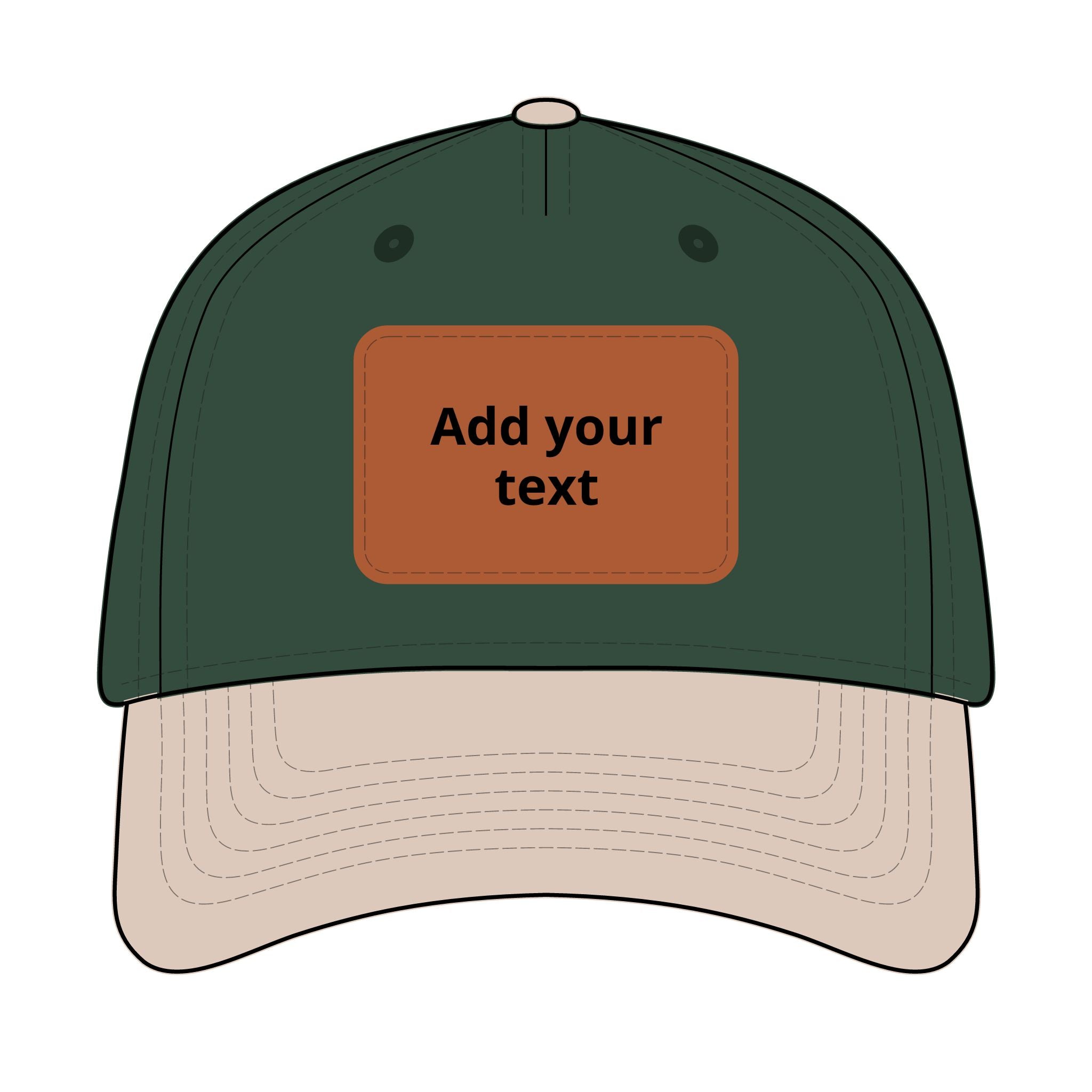 Custom Leather Patch Baseball Cap — Personalized Rectangle Patch Dad Hat