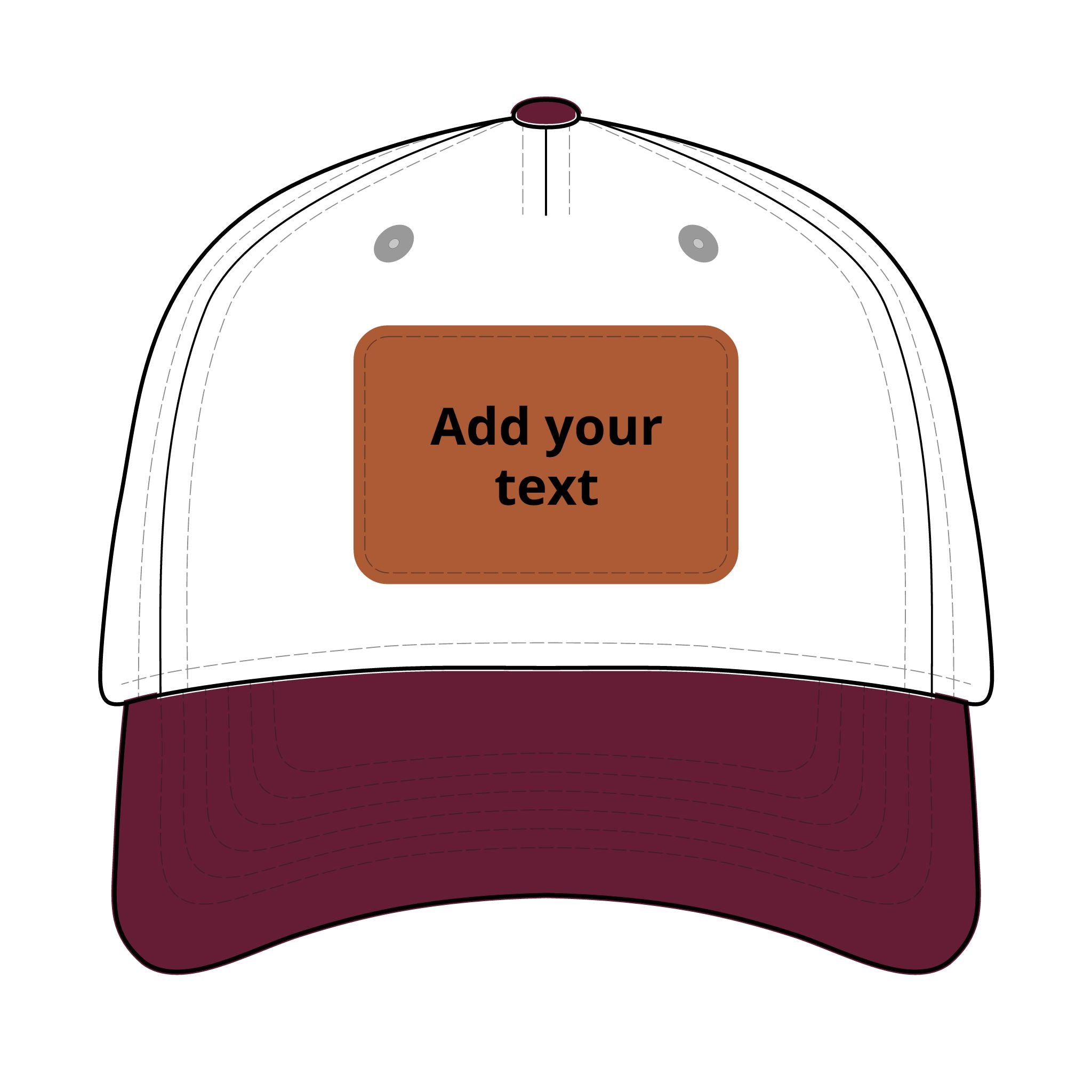 Custom Leather Patch Baseball Cap — Personalized Rectangle Patch Dad Hat
