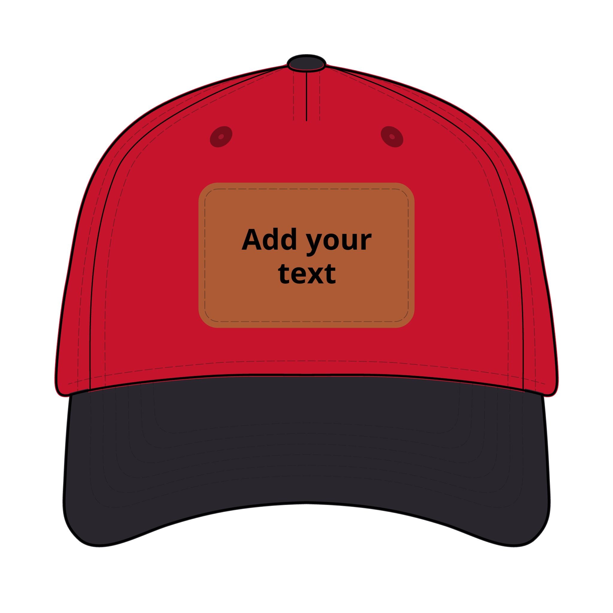 Custom Leather Patch Baseball Cap — Personalized Rectangle Patch Dad Hat