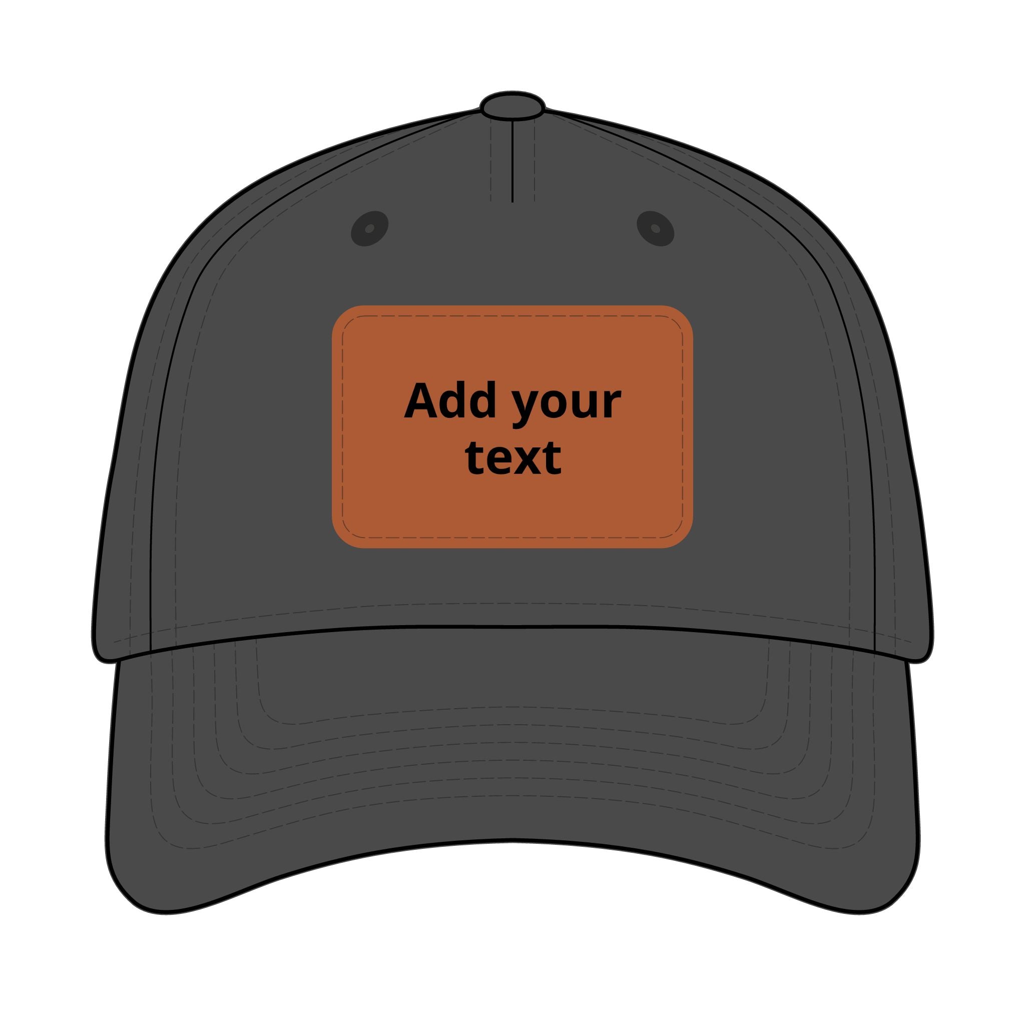 Custom Leather Patch Baseball Cap — Personalized Rectangle Patch Dad Hat
