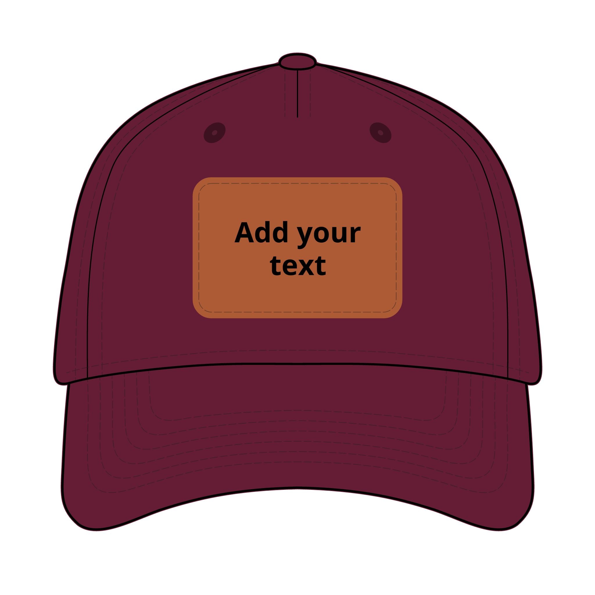 Custom Leather Patch Baseball Cap — Personalized Rectangle Patch Dad Hat