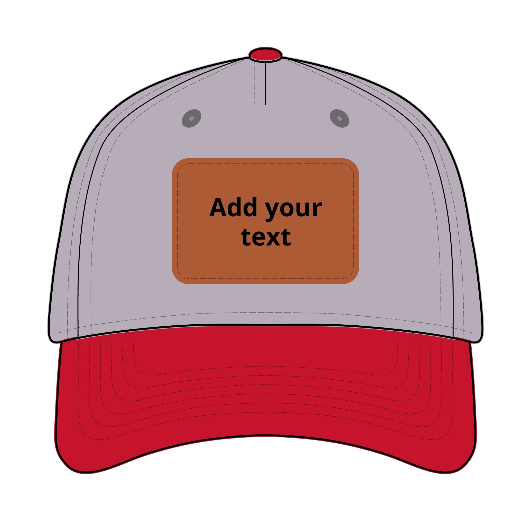 Custom Leather Patch Baseball Cap — Personalized Rectangle Patch Dad Hat