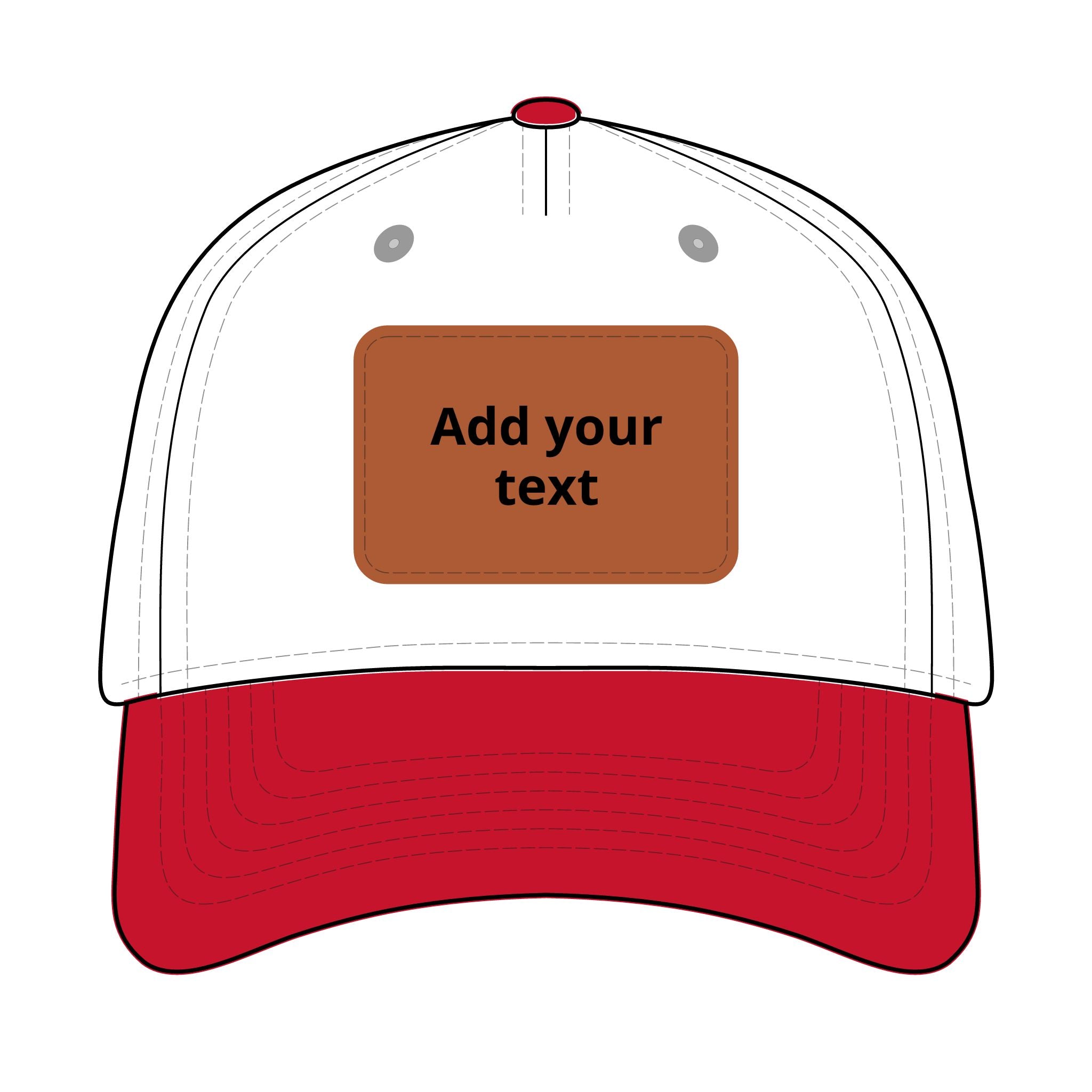 Custom Leather Patch Baseball Cap — Personalized Rectangle Patch Dad Hat
