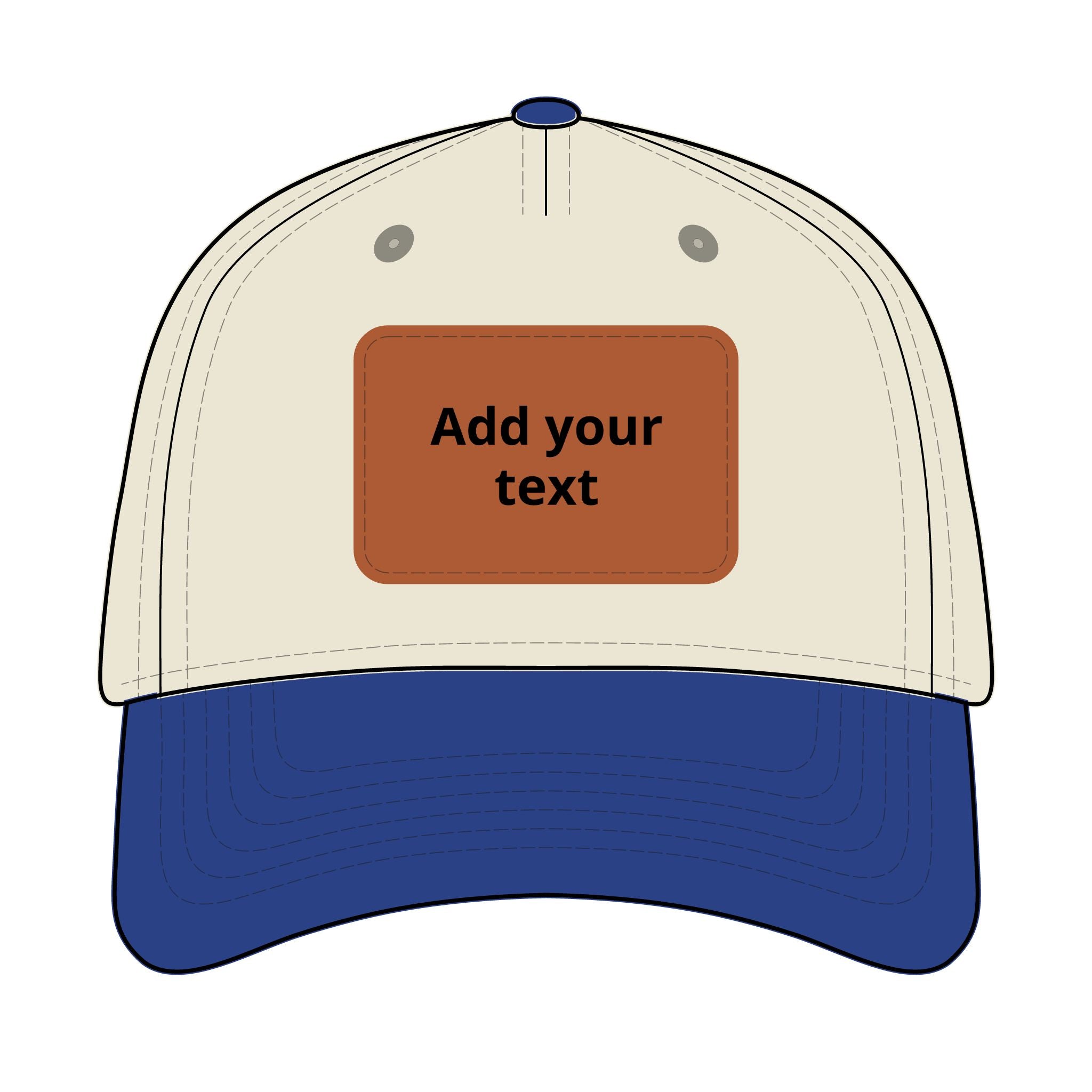 Custom Leather Patch Baseball Cap — Personalized Rectangle Patch Dad Hat