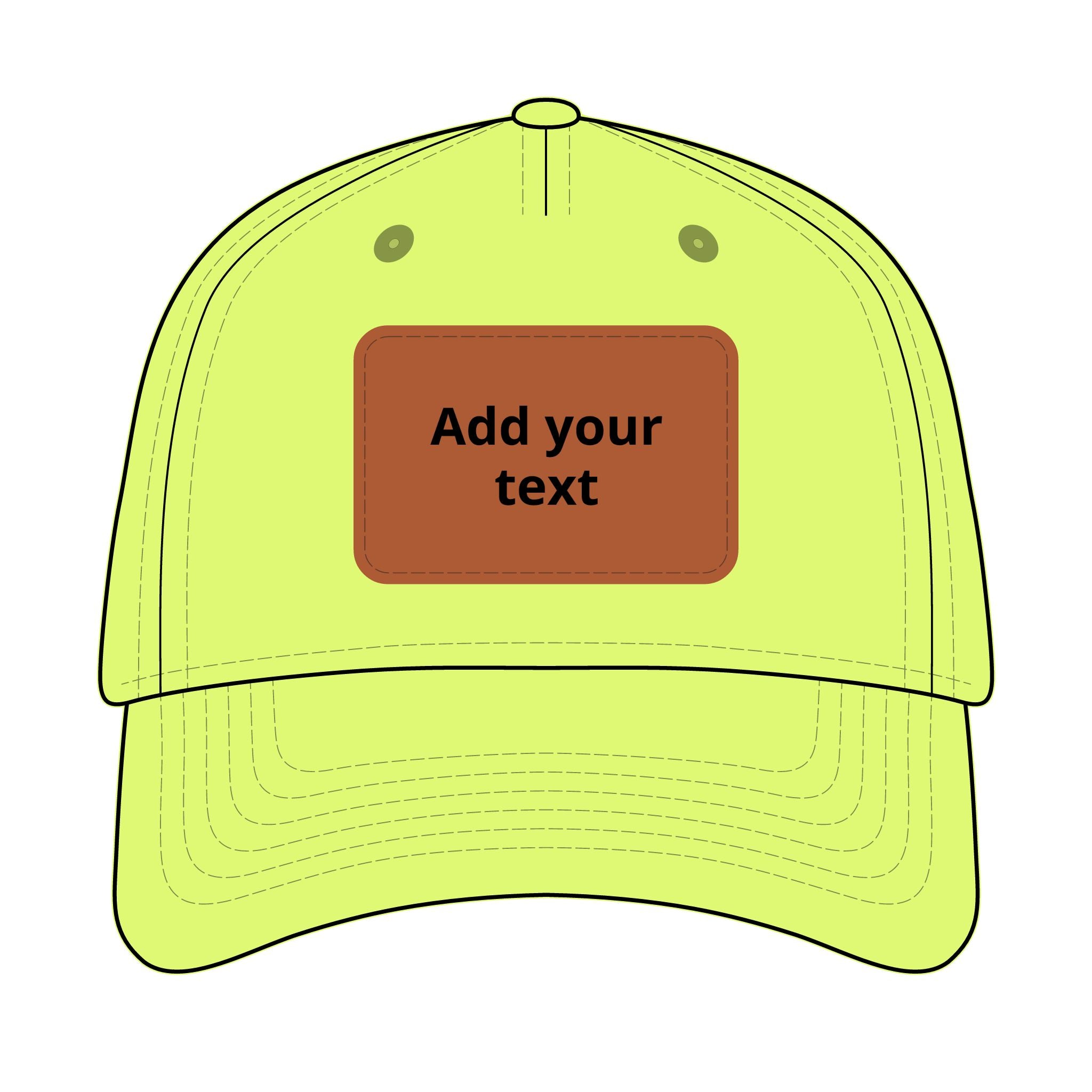 Custom Leather Patch Baseball Cap — Personalized Rectangle Patch Dad Hat