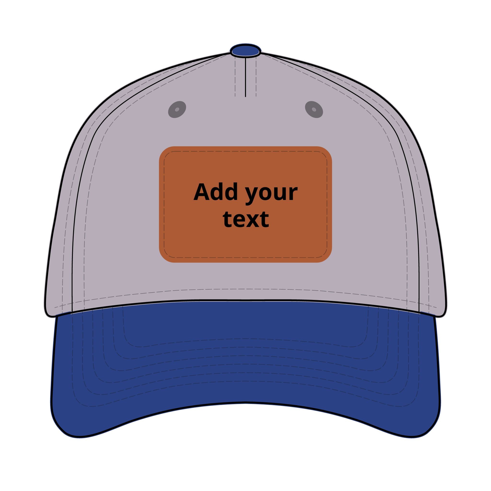 Custom Leather Patch Baseball Cap — Personalized Rectangle Patch Dad Hat