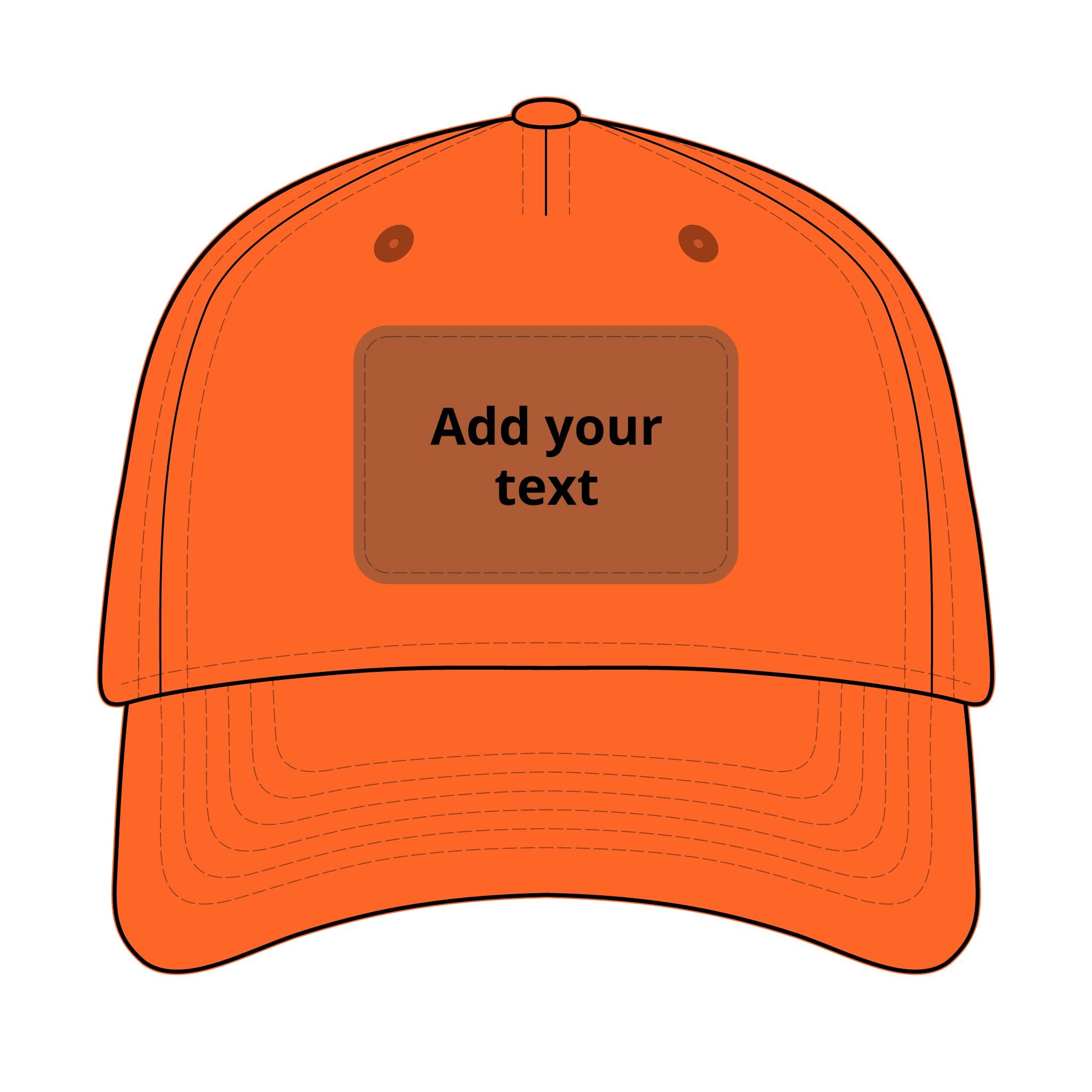 Custom Leather Patch Baseball Cap — Personalized Rectangle Patch Dad Hat