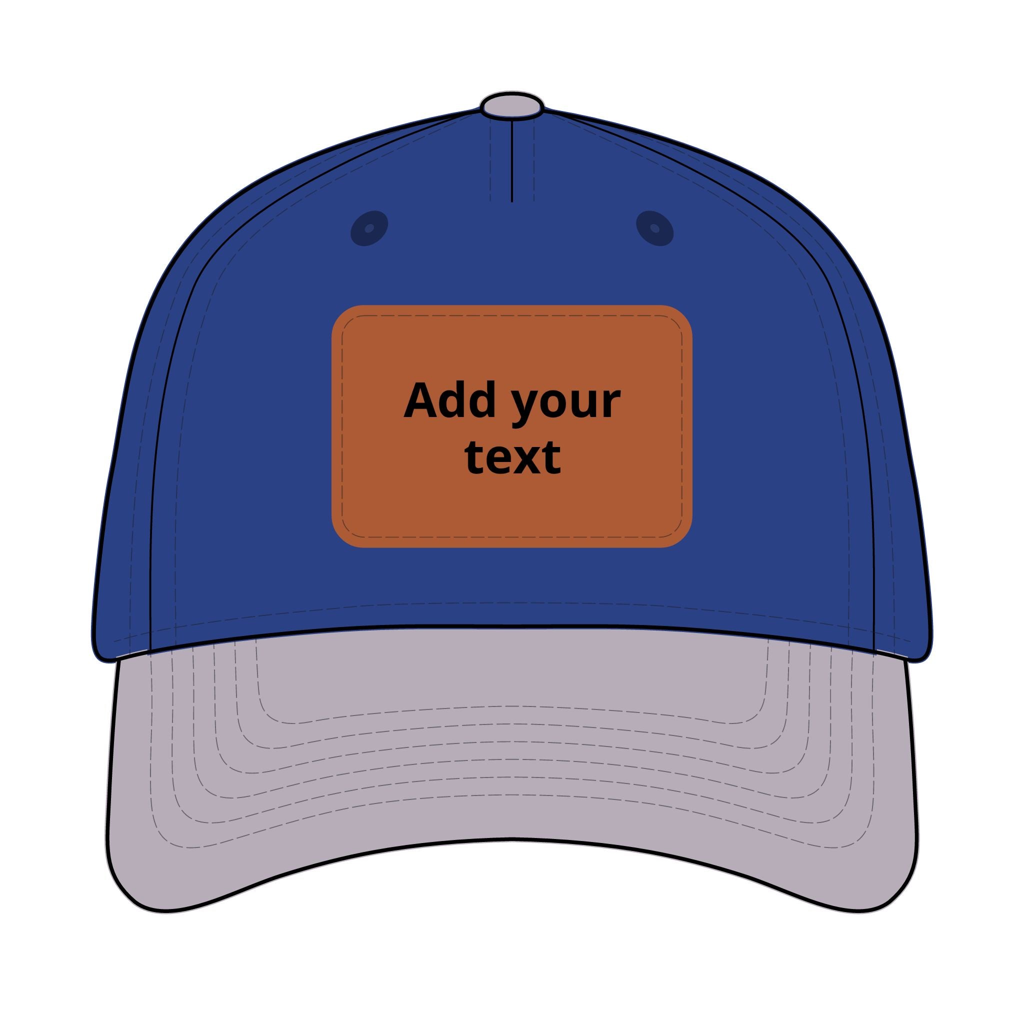 Custom Leather Patch Baseball Cap — Personalized Rectangle Patch Dad Hat