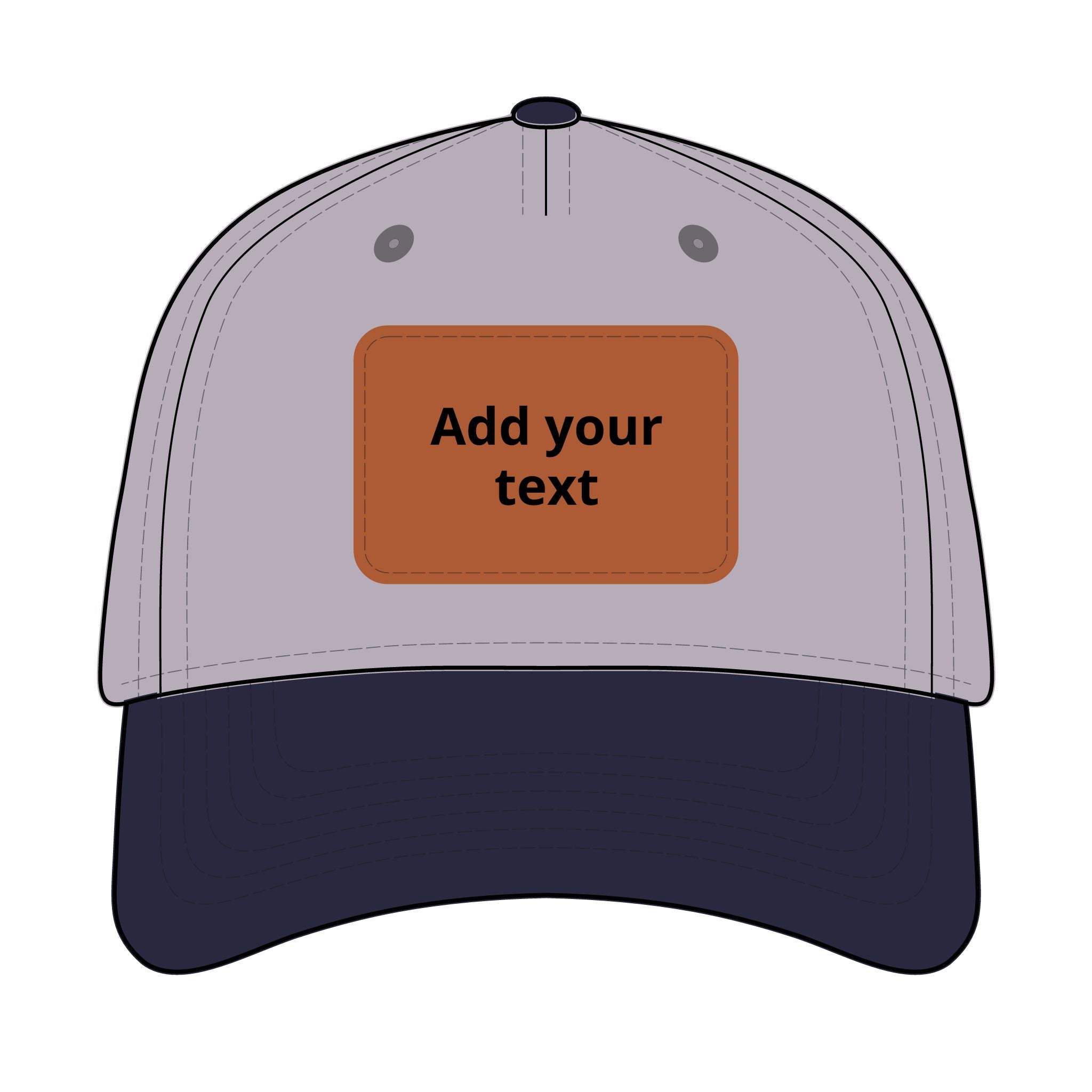 Custom Leather Patch Baseball Cap — Personalized Rectangle Patch Dad Hat