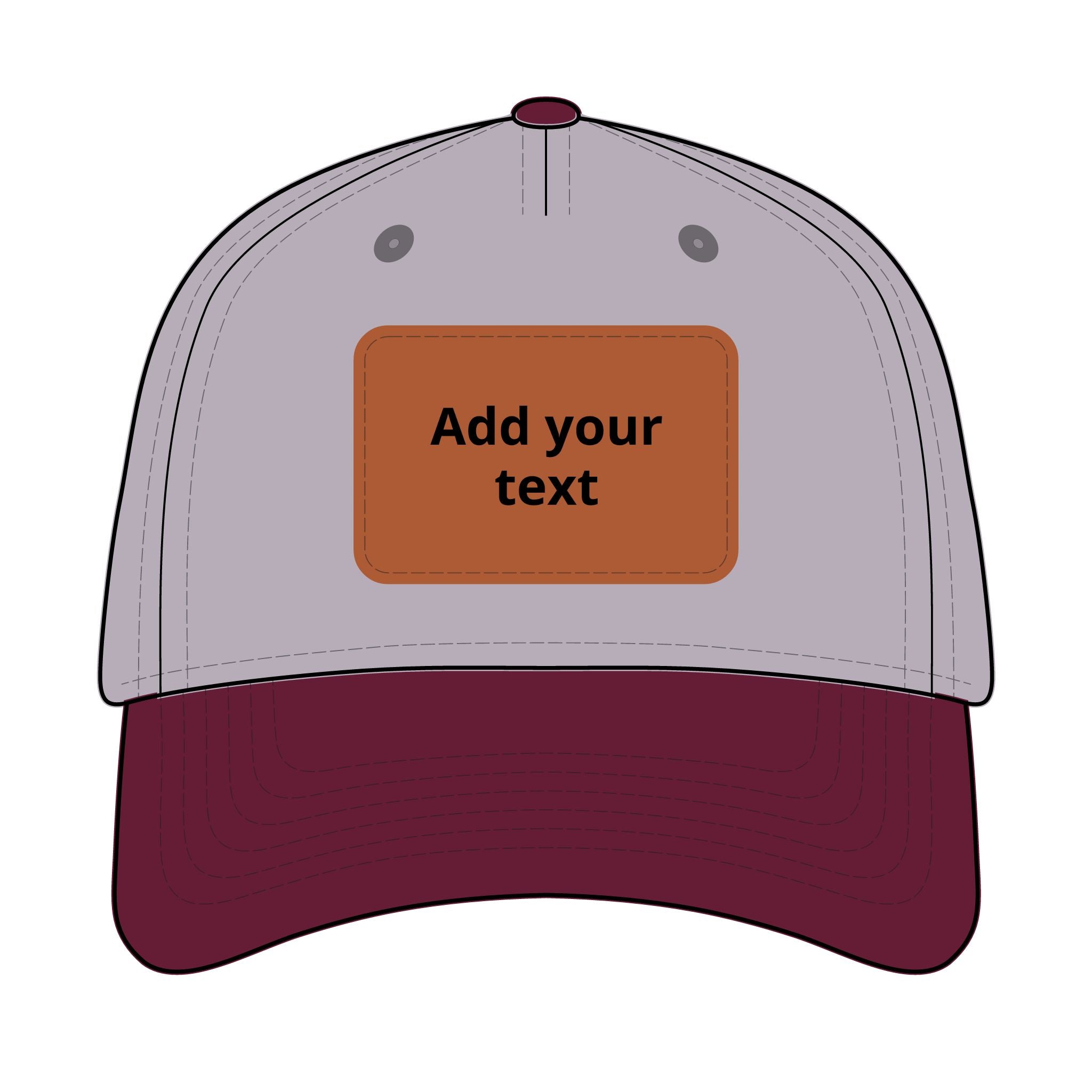 Custom Leather Patch Baseball Cap — Personalized Rectangle Patch Dad Hat