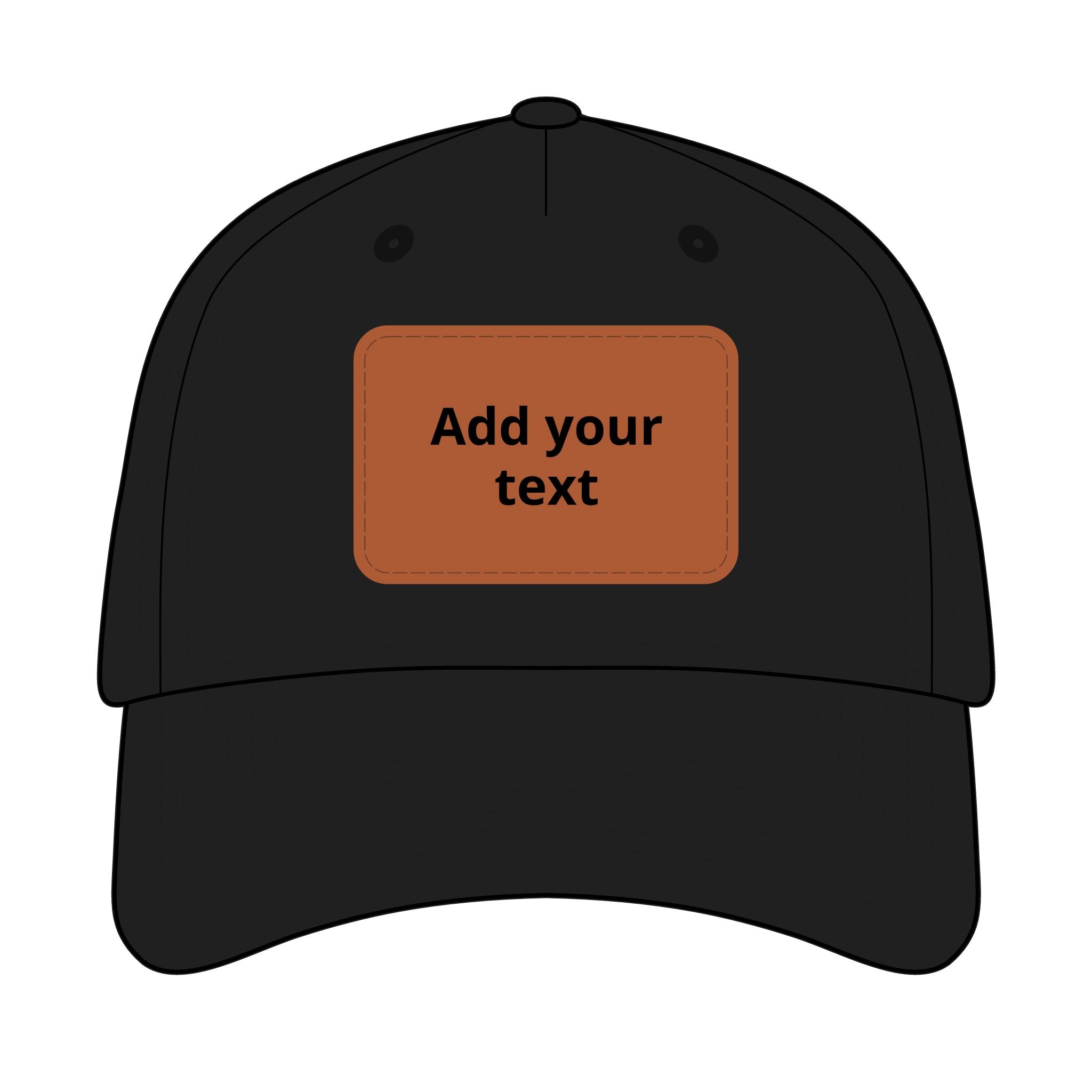 Custom Leather Patch Baseball Cap — Personalized Rectangle Patch Dad Hat