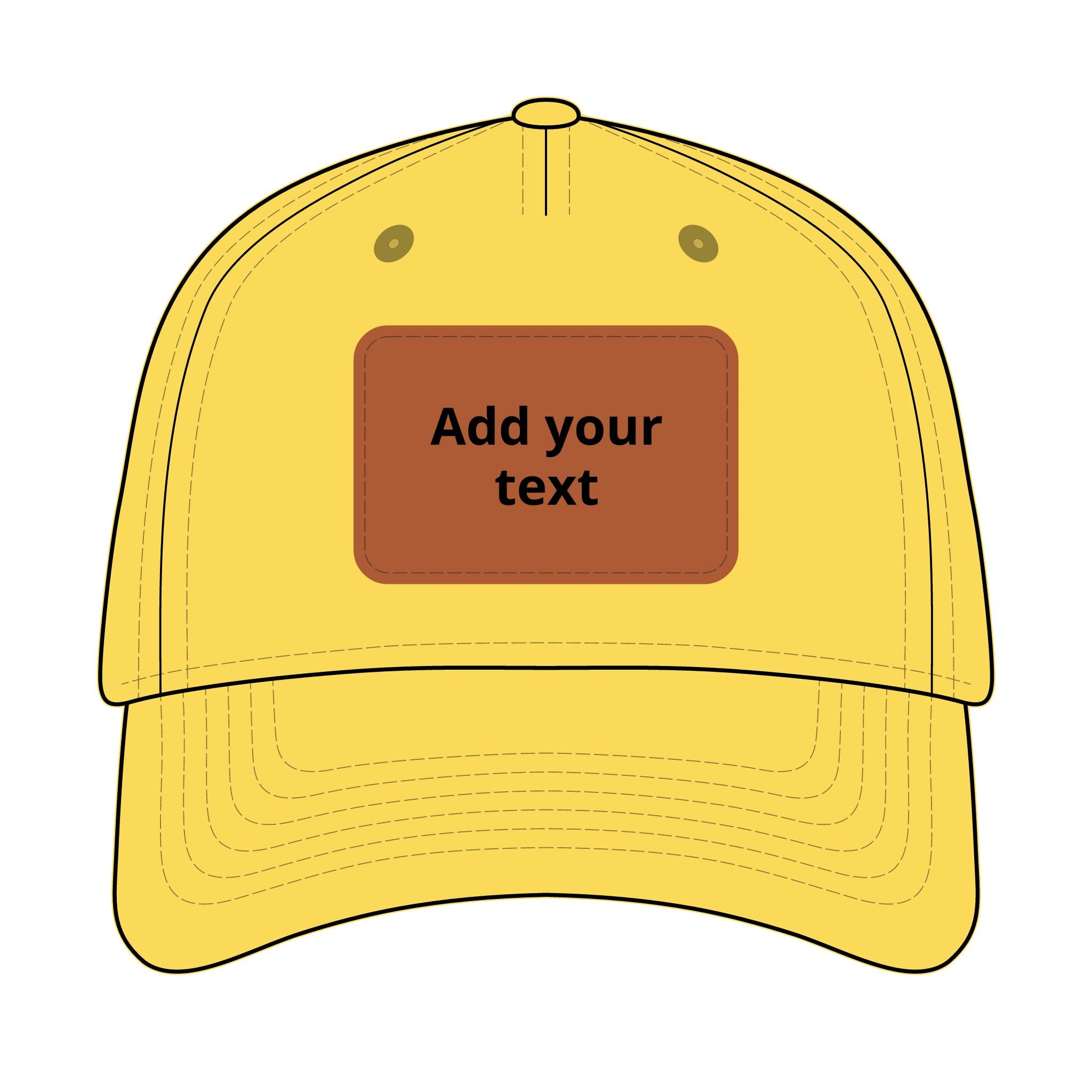 Custom Leather Patch Baseball Cap — Personalized Rectangle Patch Dad Hat