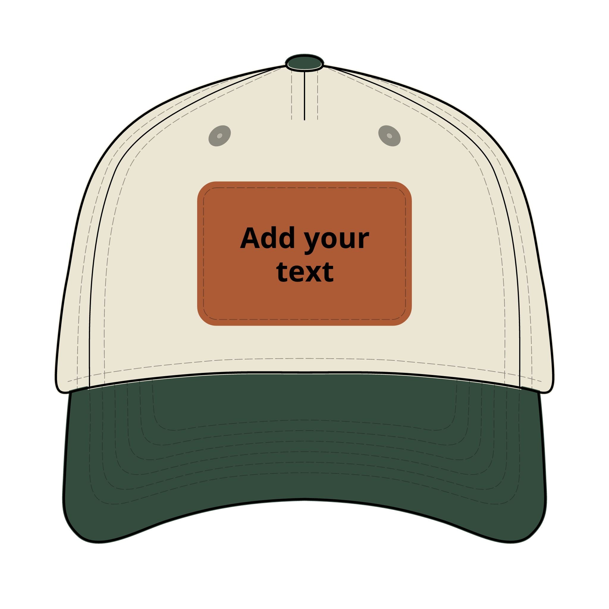 Custom Leather Patch Baseball Cap — Personalized Rectangle Patch Dad Hat